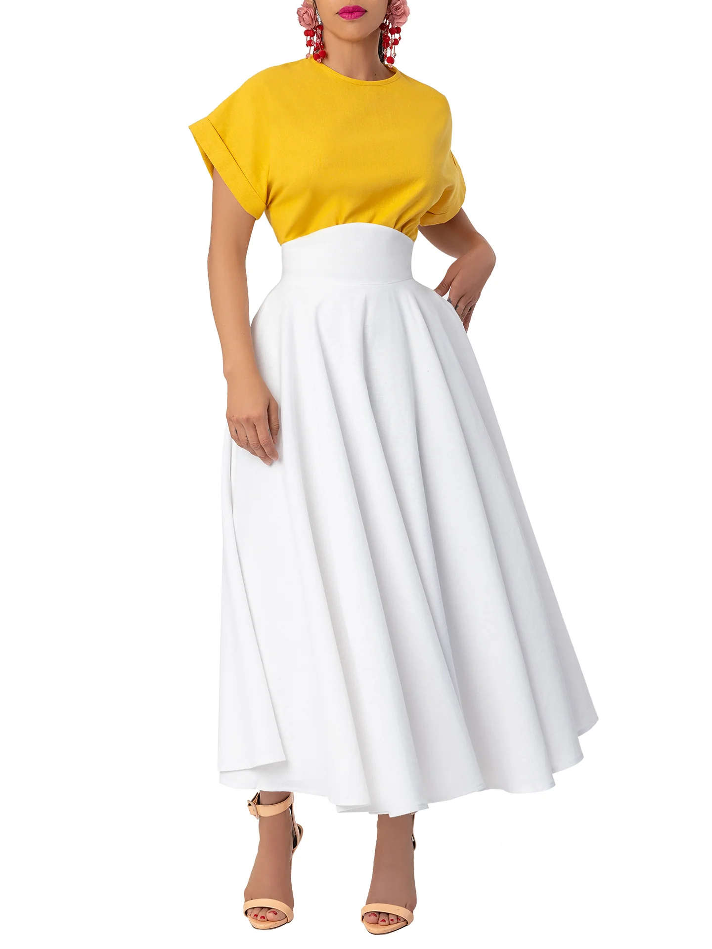 "Lemon Drop' Yellow Keyhole Crop Top - Image 3