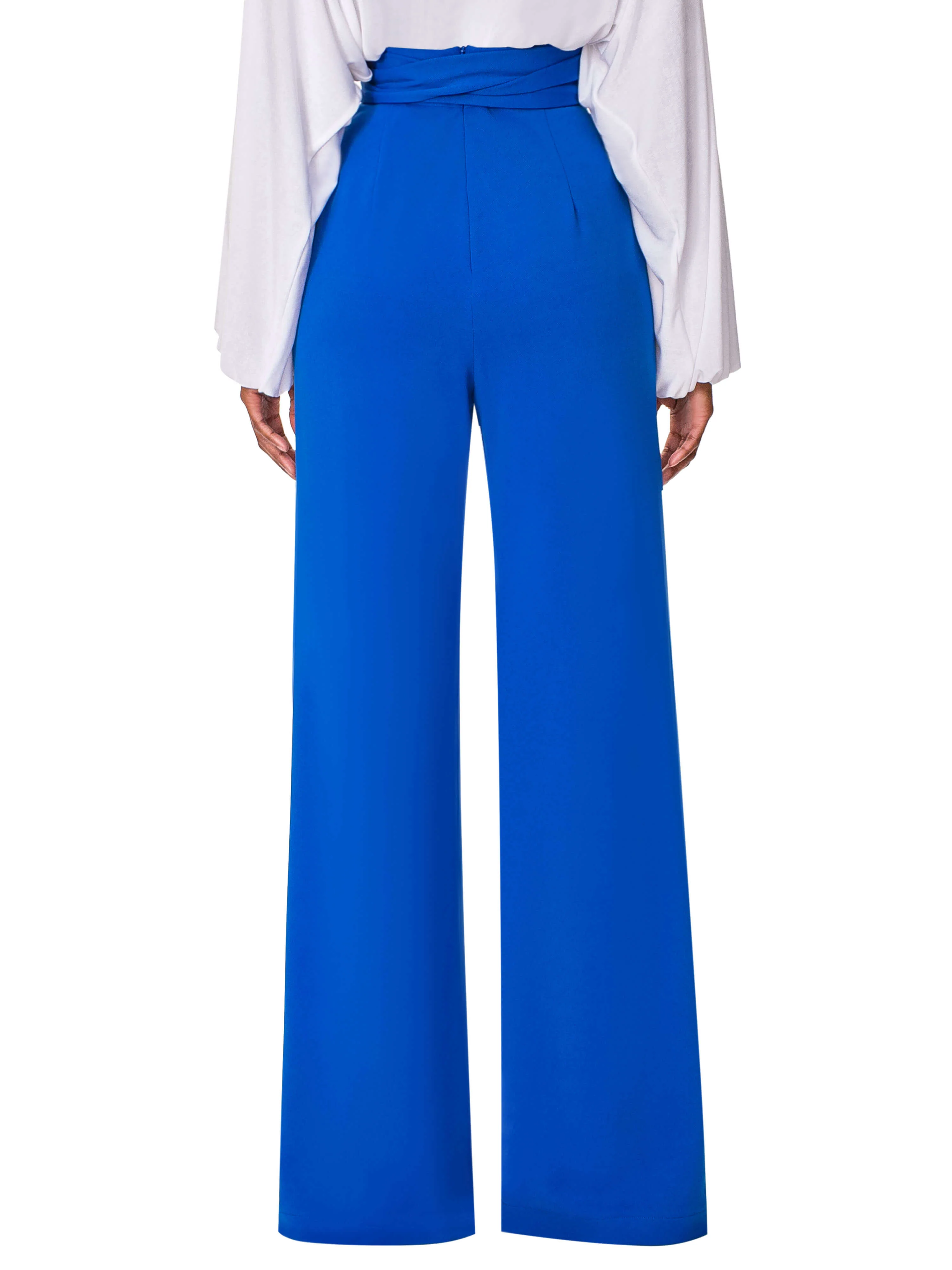 "Leola" Cobalt Belted High Waist Pants - Image 7