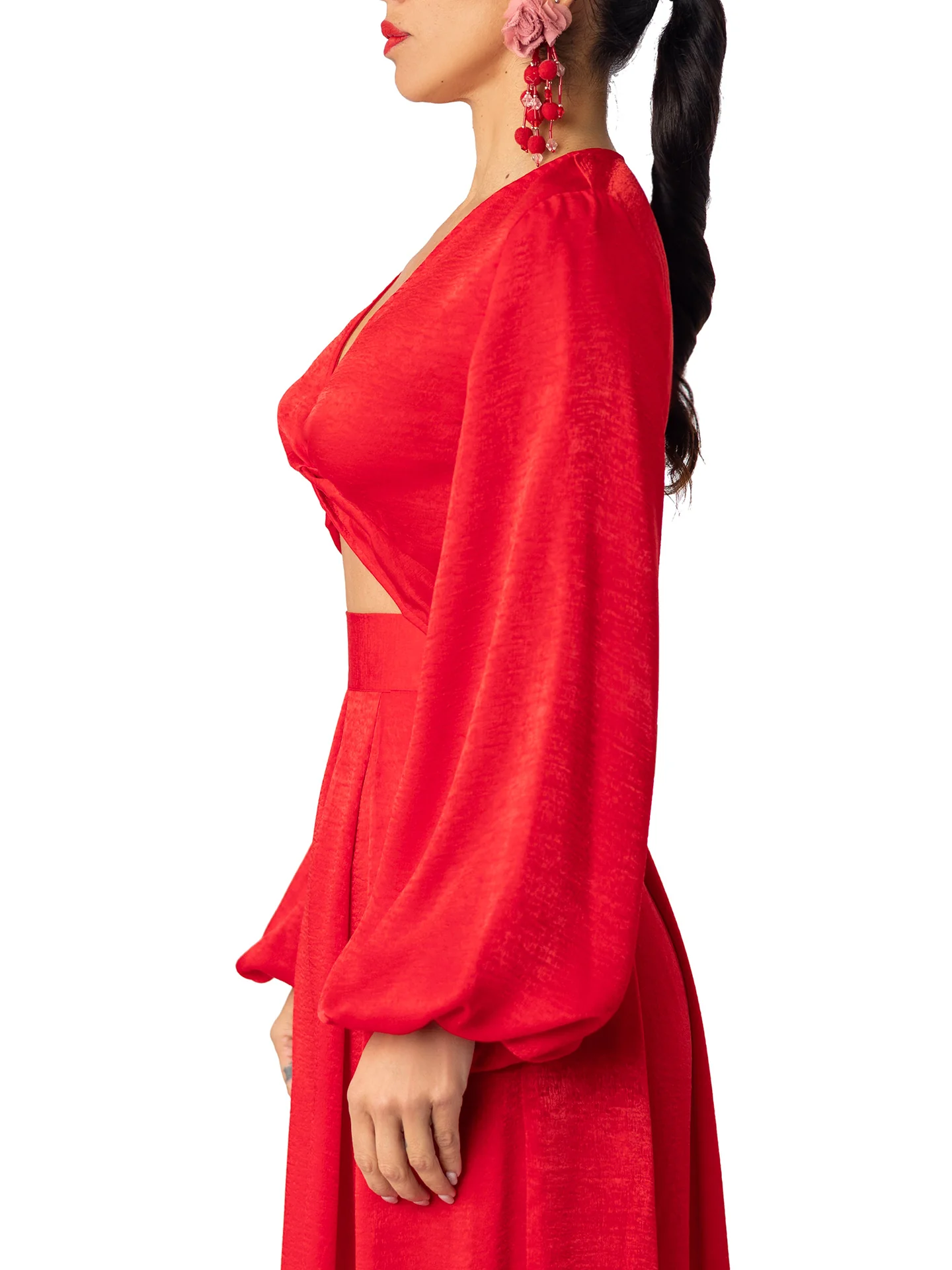 “Leslie” Red Twist Crop Top - Image 4