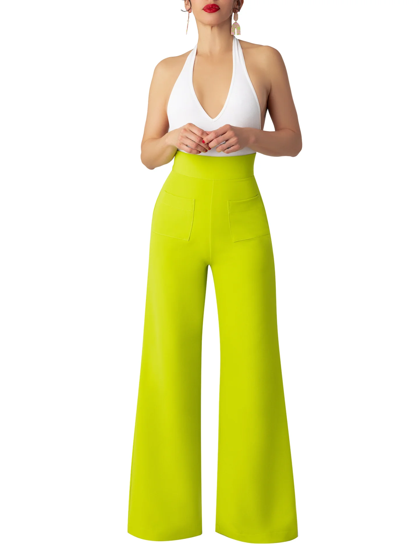 "Limon" Lime High Waist Pants - Image 4