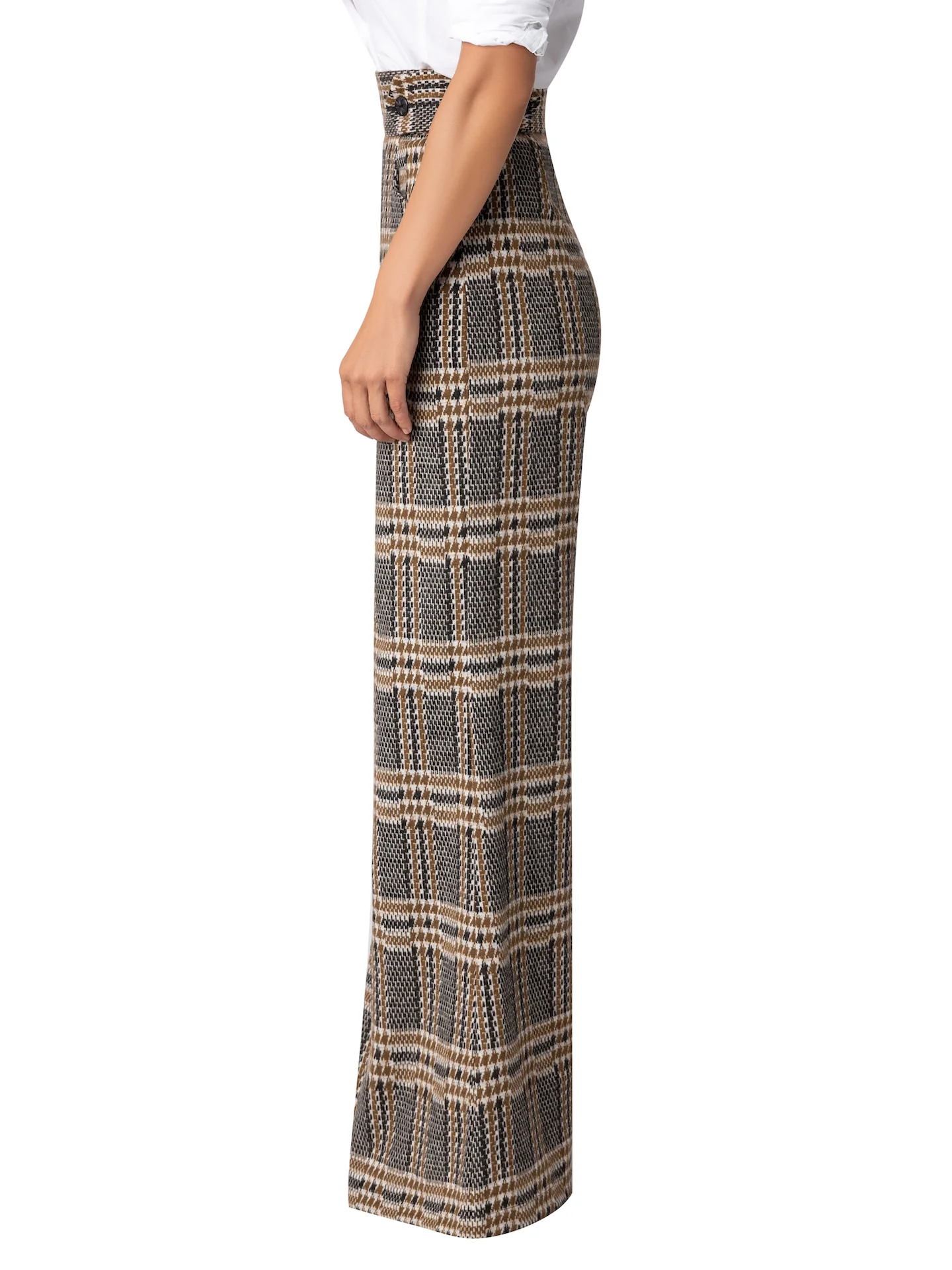 “Liverpool” Brown Brushed Plaid Pants - Image 8