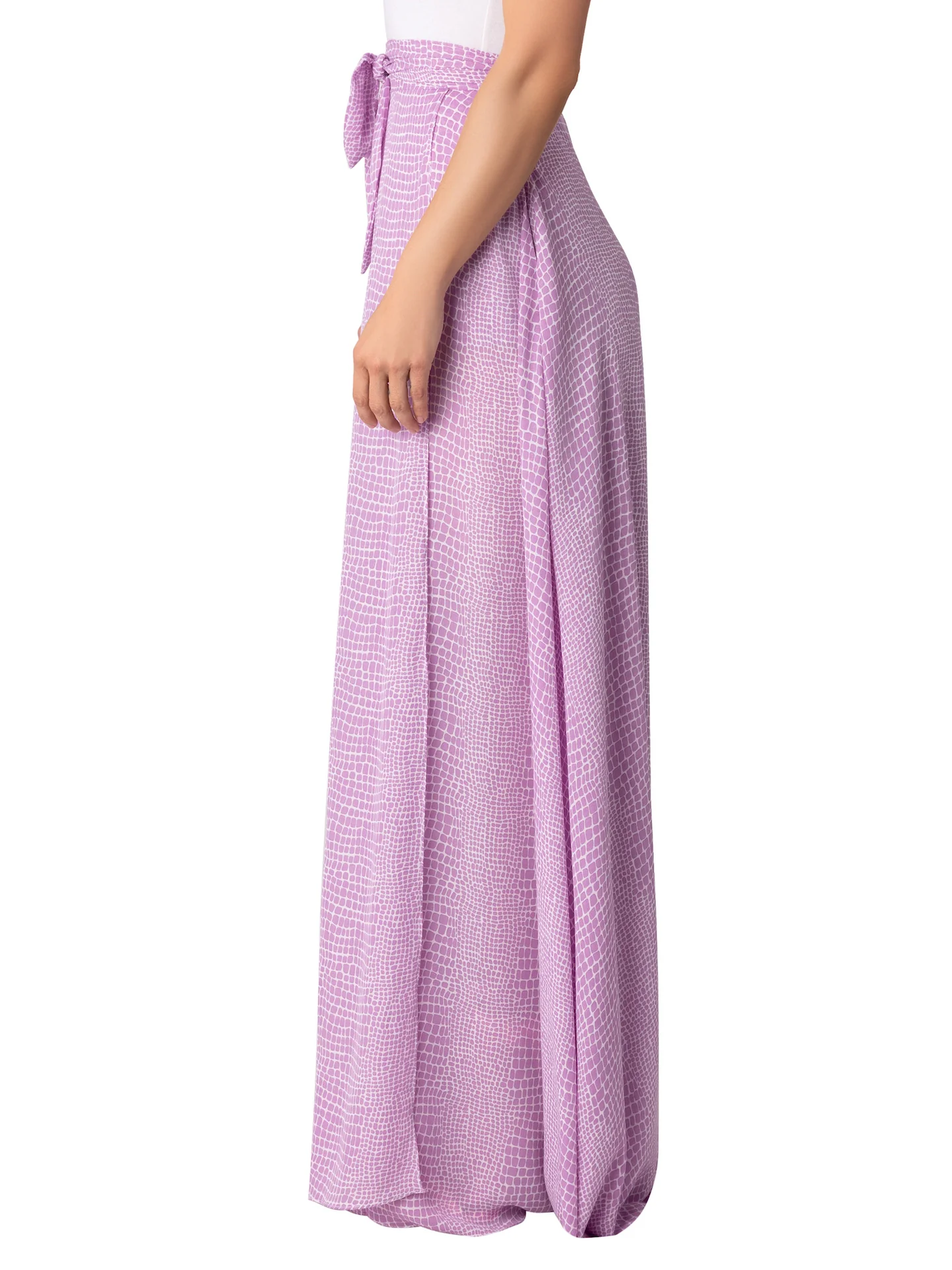 “Luciana” Lilac Wrap Maxi Skirt - Image 6