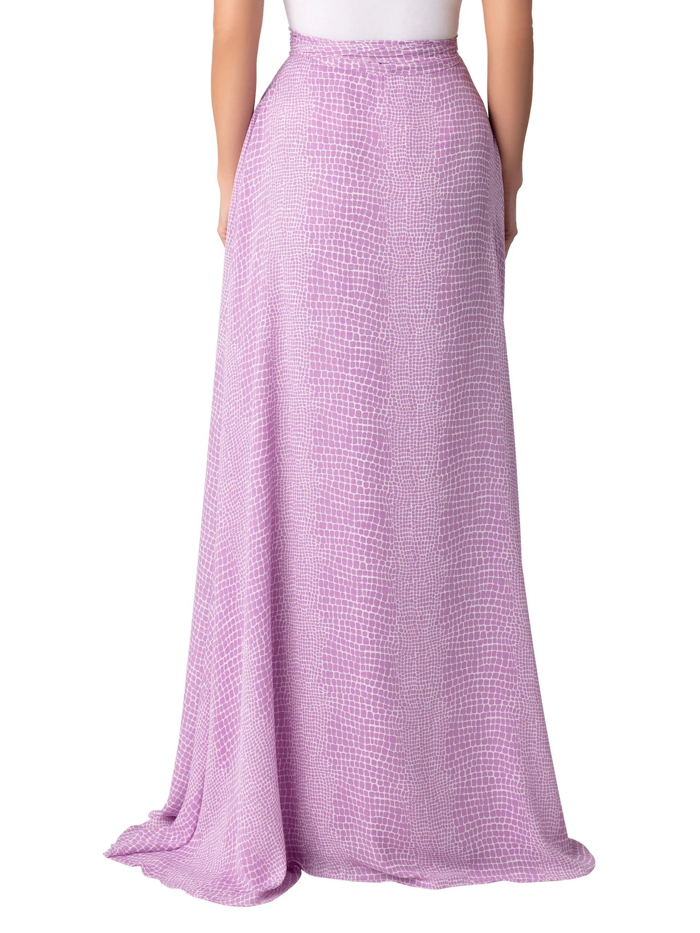 “Luciana” Lilac Wrap Maxi Skirt - Image 7