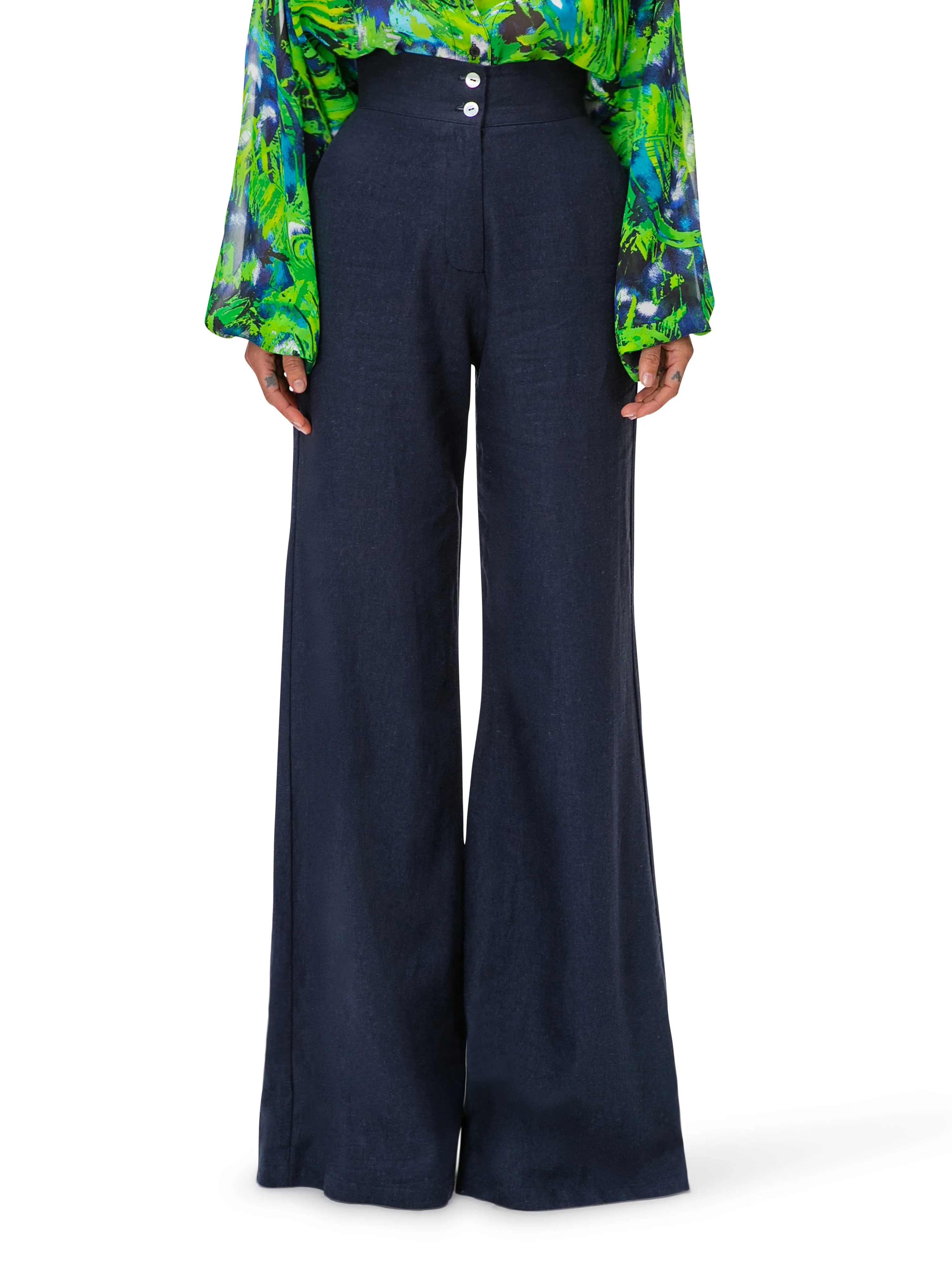 "Lupine" High Waist Linen Pants - Image 3