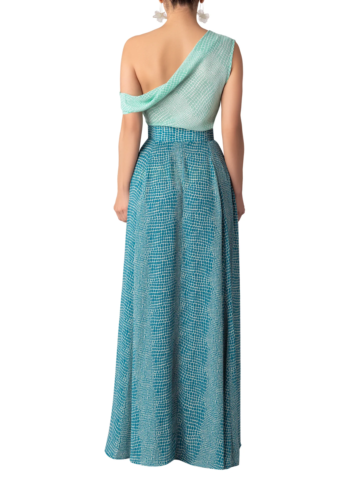 “Makayla” Mint-Teal Off Shoulder Dress - Image 6