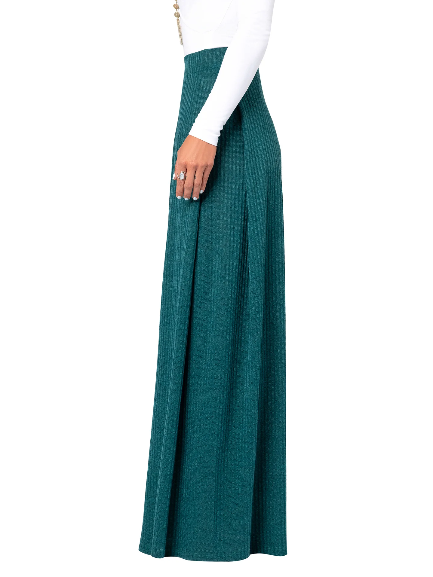 "Marlene" Hunter Green Sweater Wide Leg Pants - Image 4