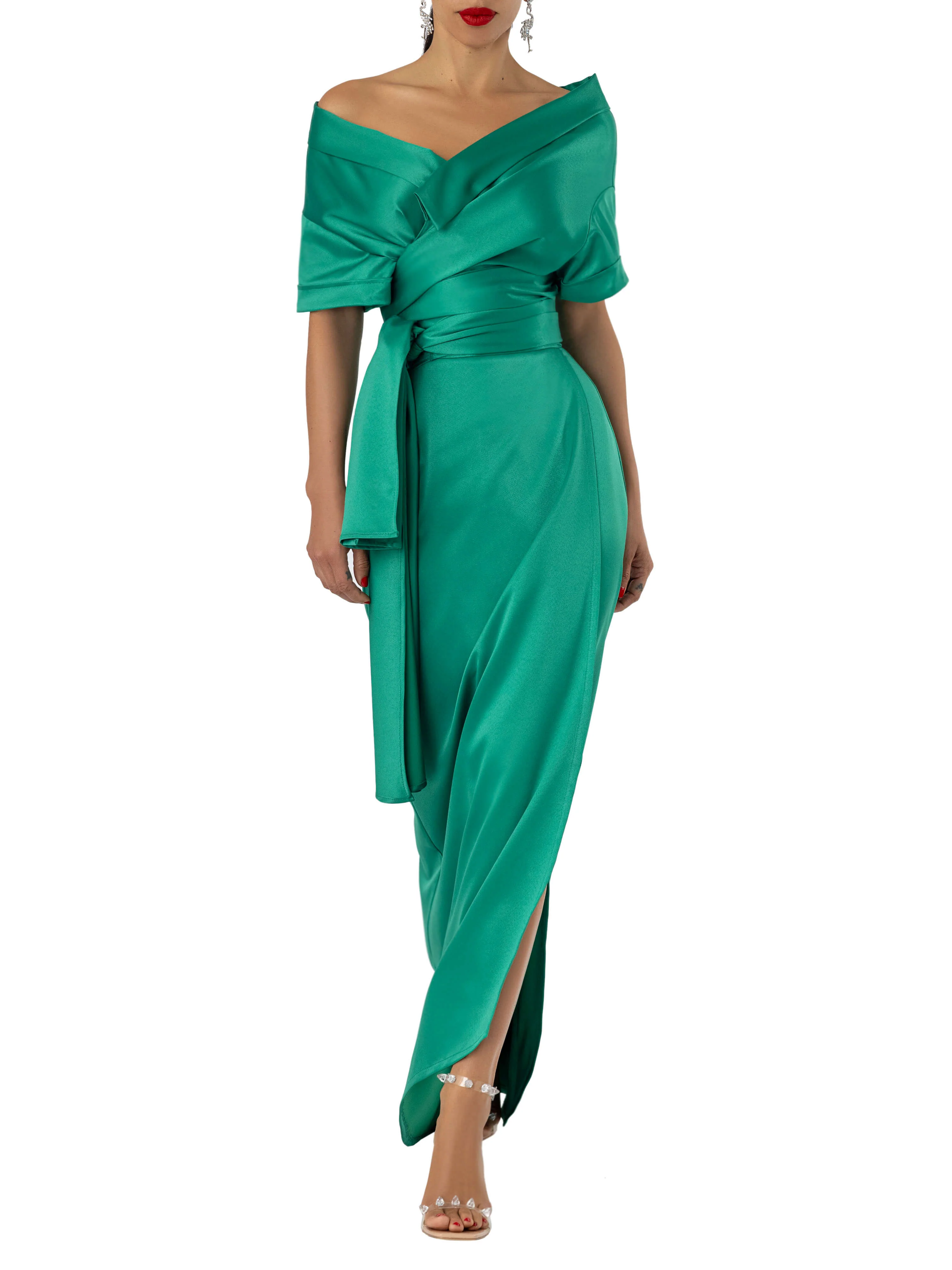 "Marley" Green Wrap Top - Image 3