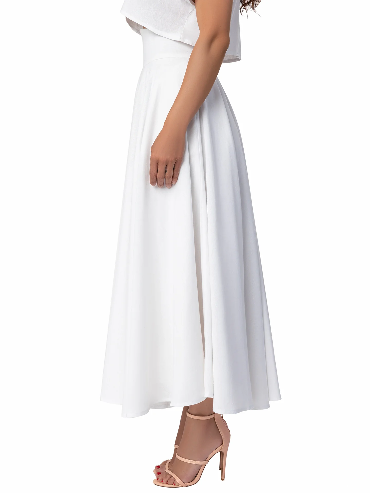 "Martini" Ivory Round Band Swing Skirt - Image 4