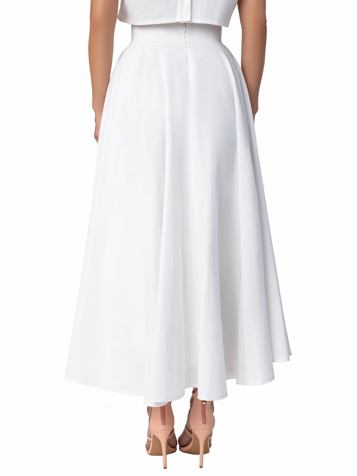 "Martini" Ivory Round Band Swing Skirt - Image 5