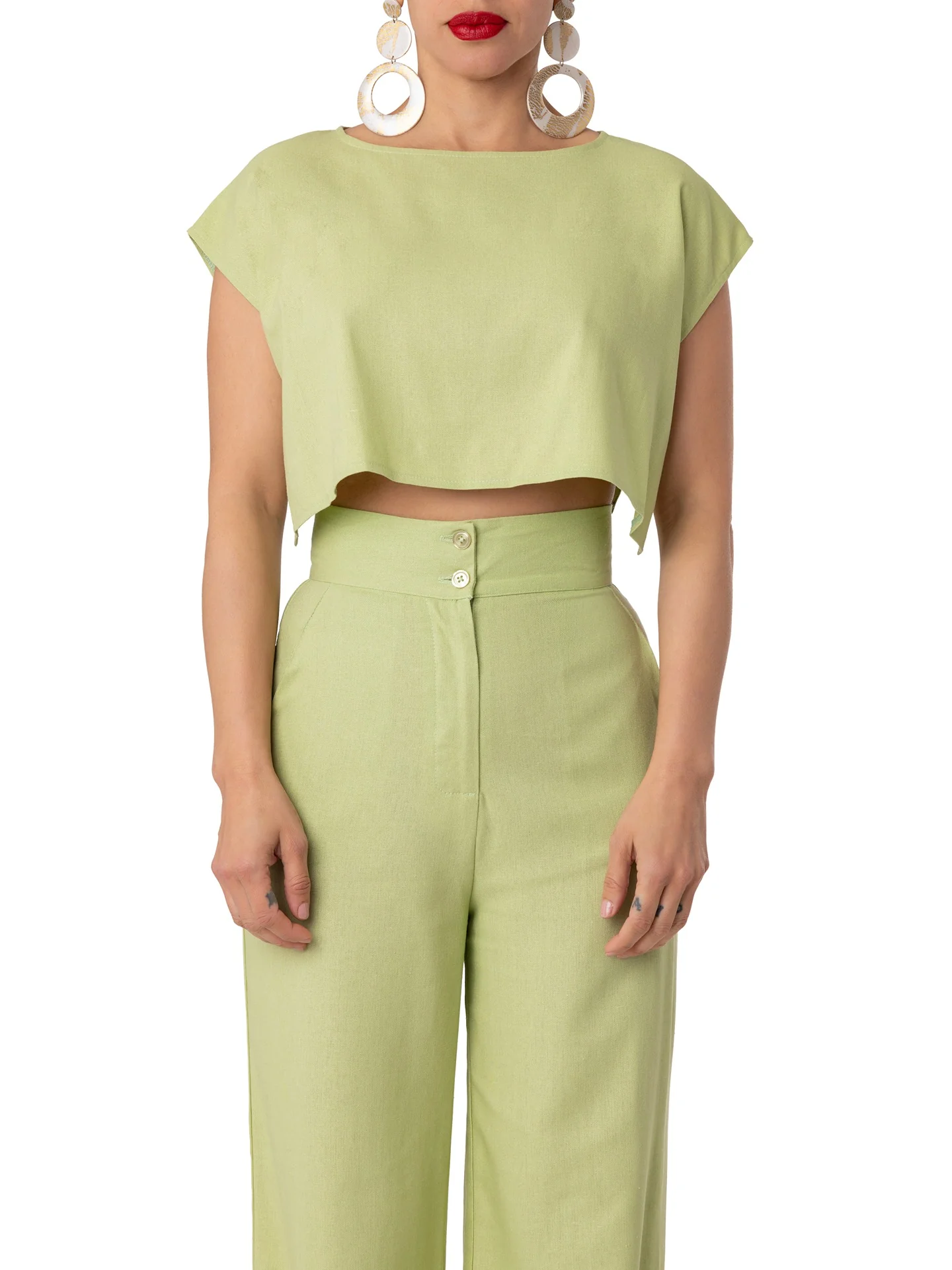 "Merah" Sage Crop Top - Image 8