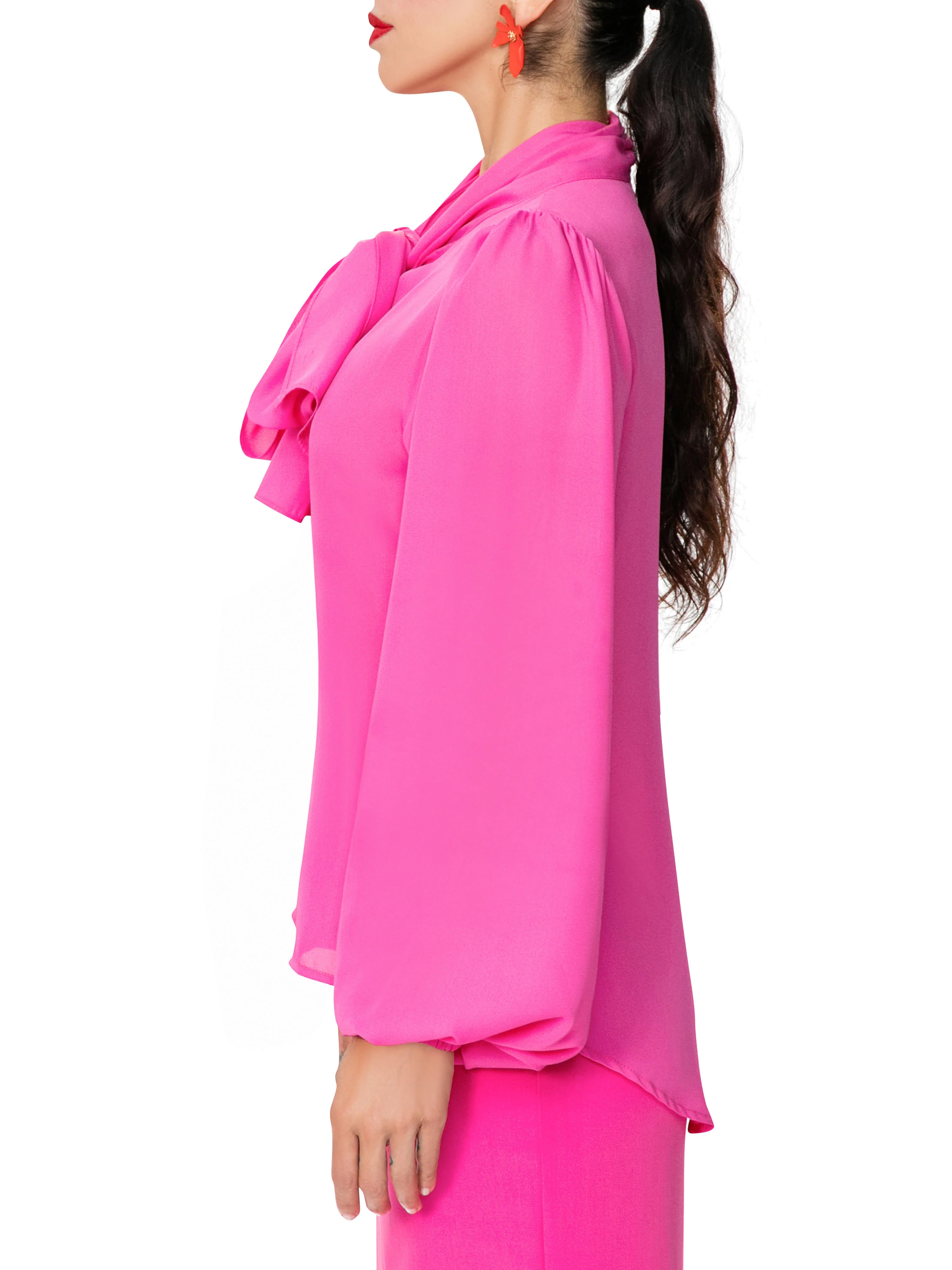 "Mia" Pink Pussy Bow Shirt - Image 4