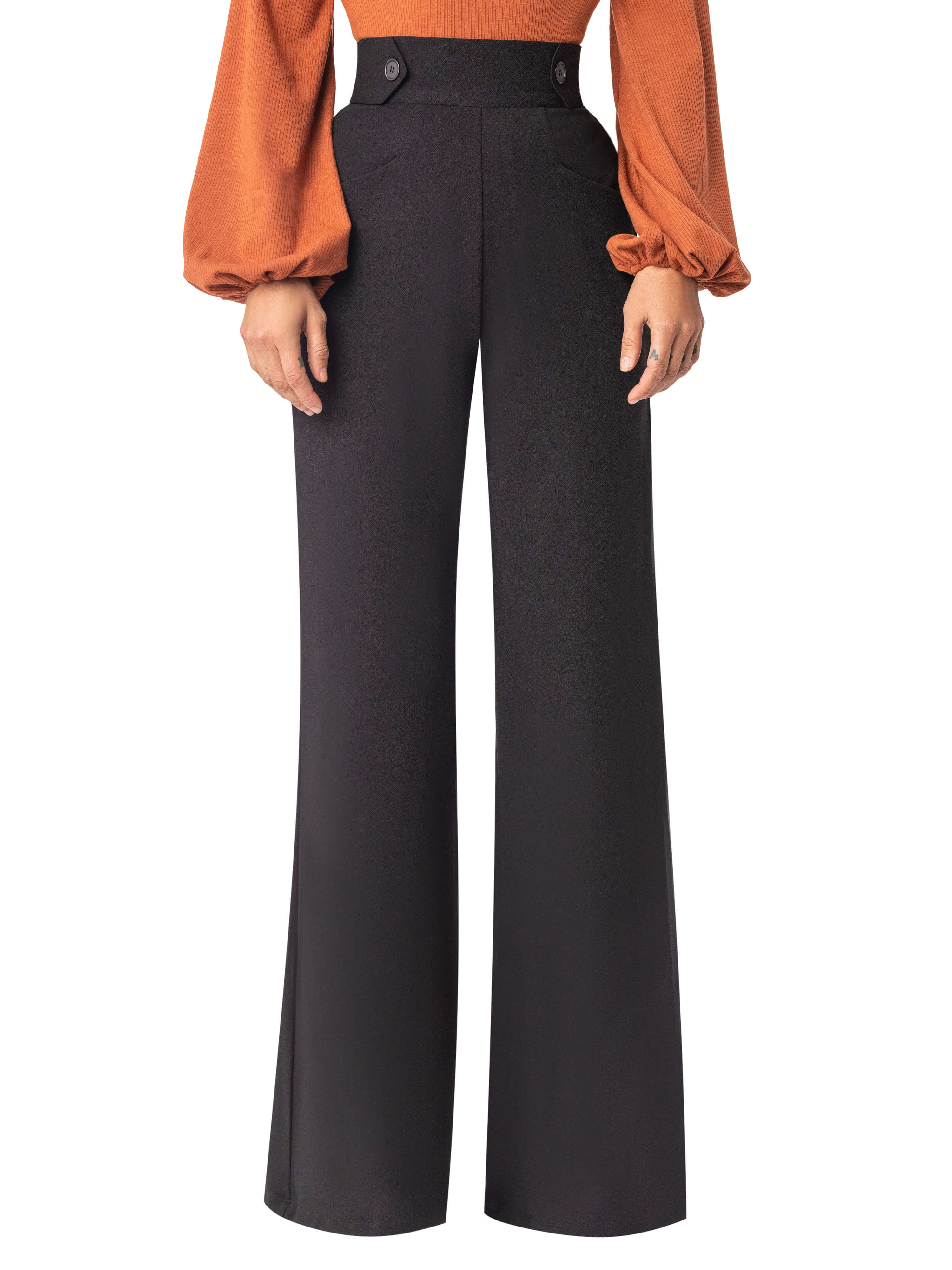 "Monse" Black Epaulette Waist Pants - Image 3