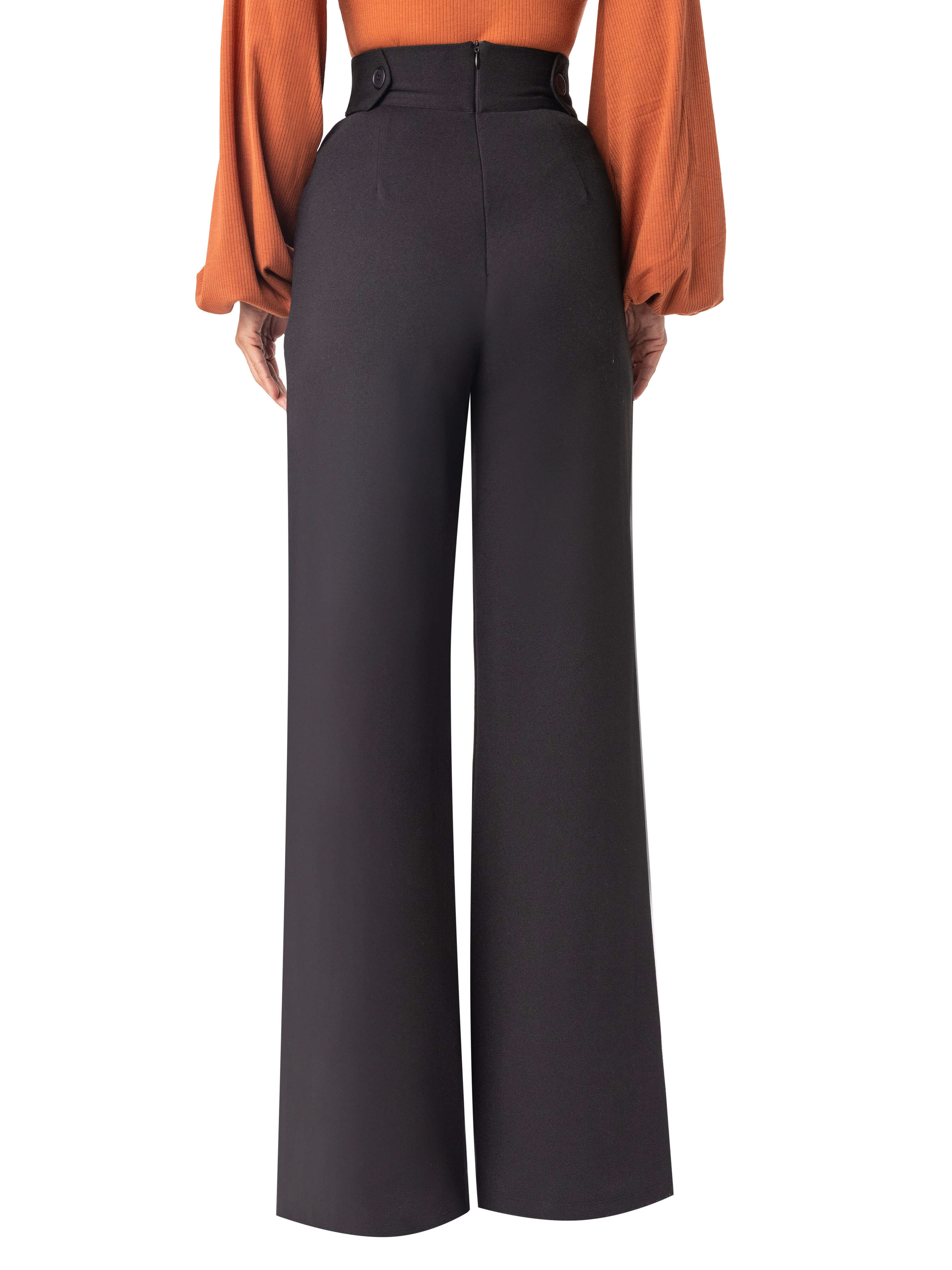 "Monse" Black Epaulette Waist Pants - Image 5