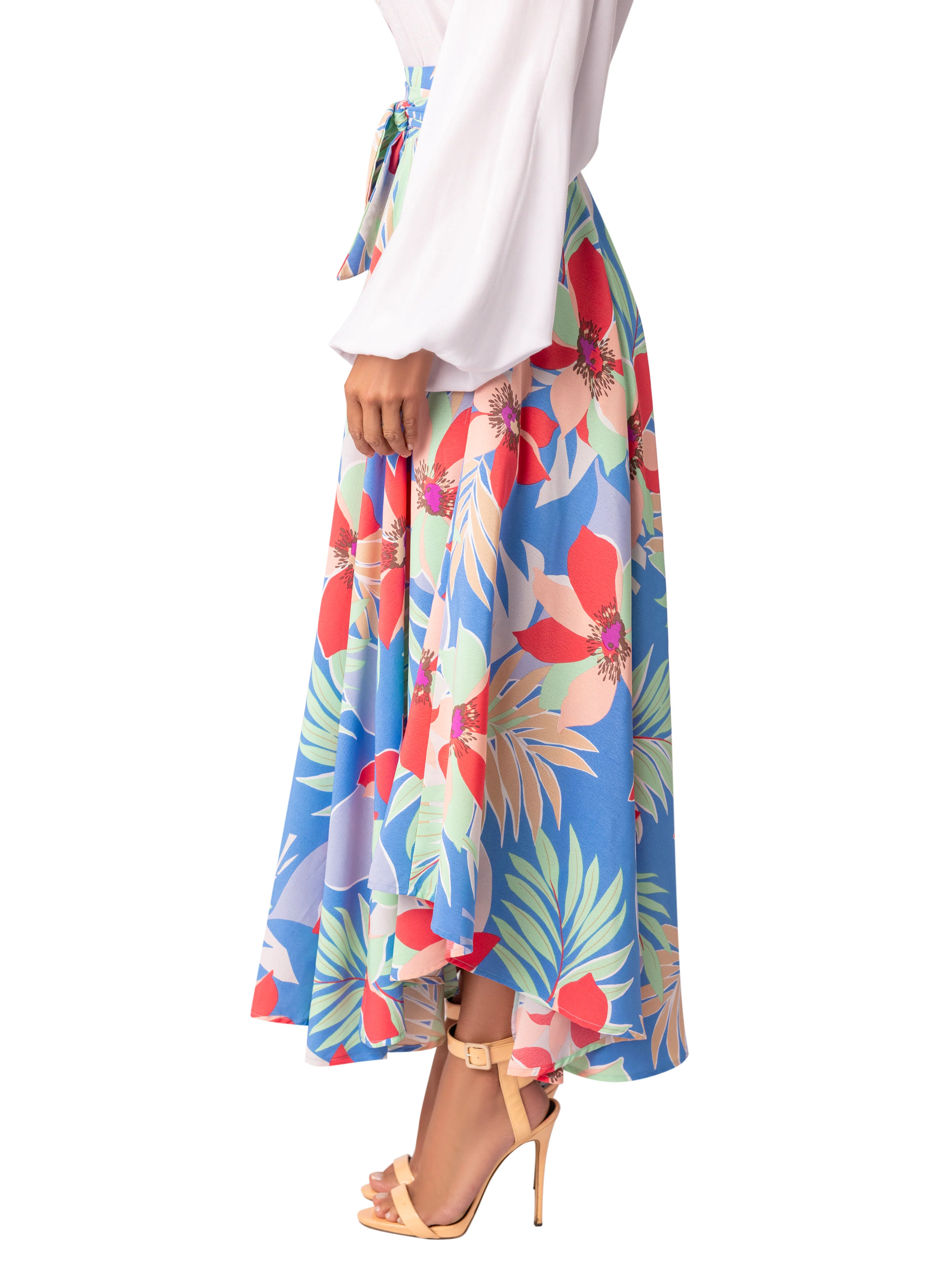“Nala” Blue Belted Midi Skirt - Image 6