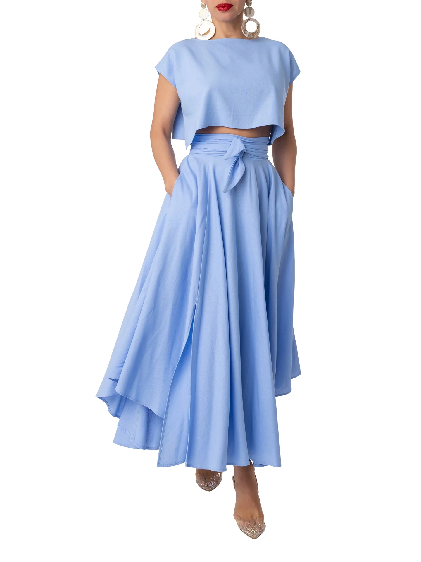 "Navagio" Lt. Blue Crop Top