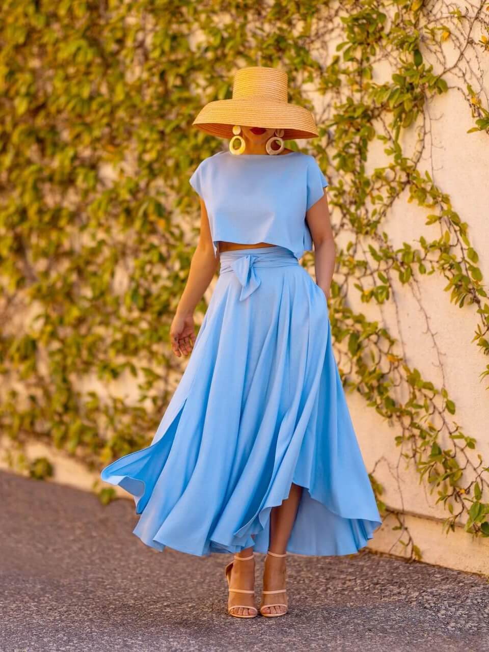 "Navagio" Lt. Blue Crop Top - Image 3