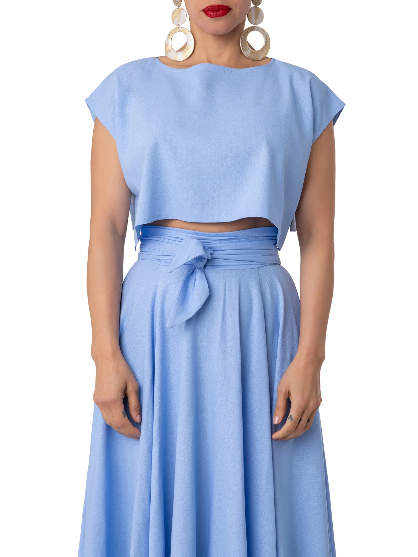 "Navagio" Lt. Blue Crop Top - Image 7