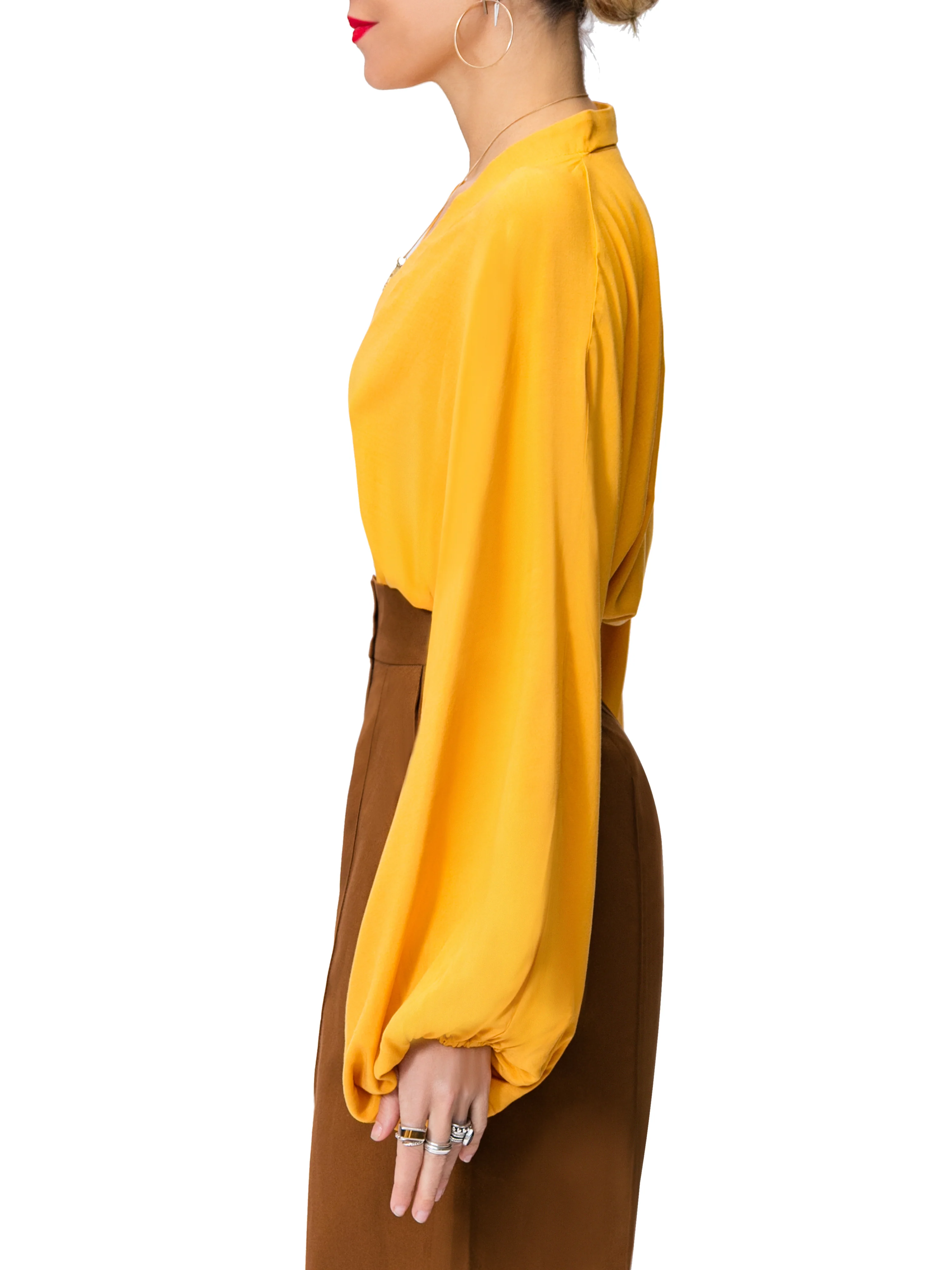 "Nora" Mustard Bell Sleeve Bodysuit - Image 4