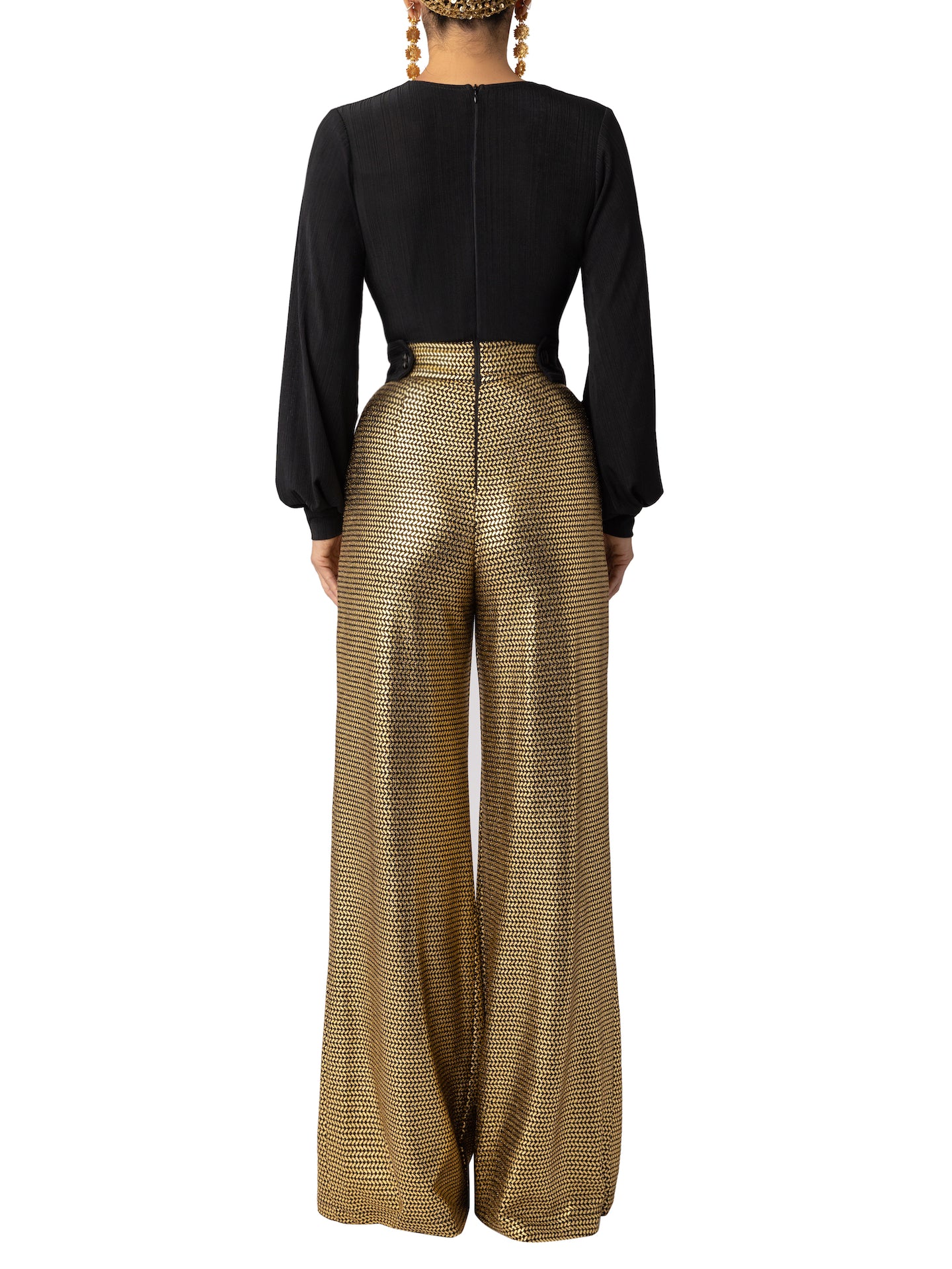 “Nurit” Black and Gold Jumpsuit - Image 7