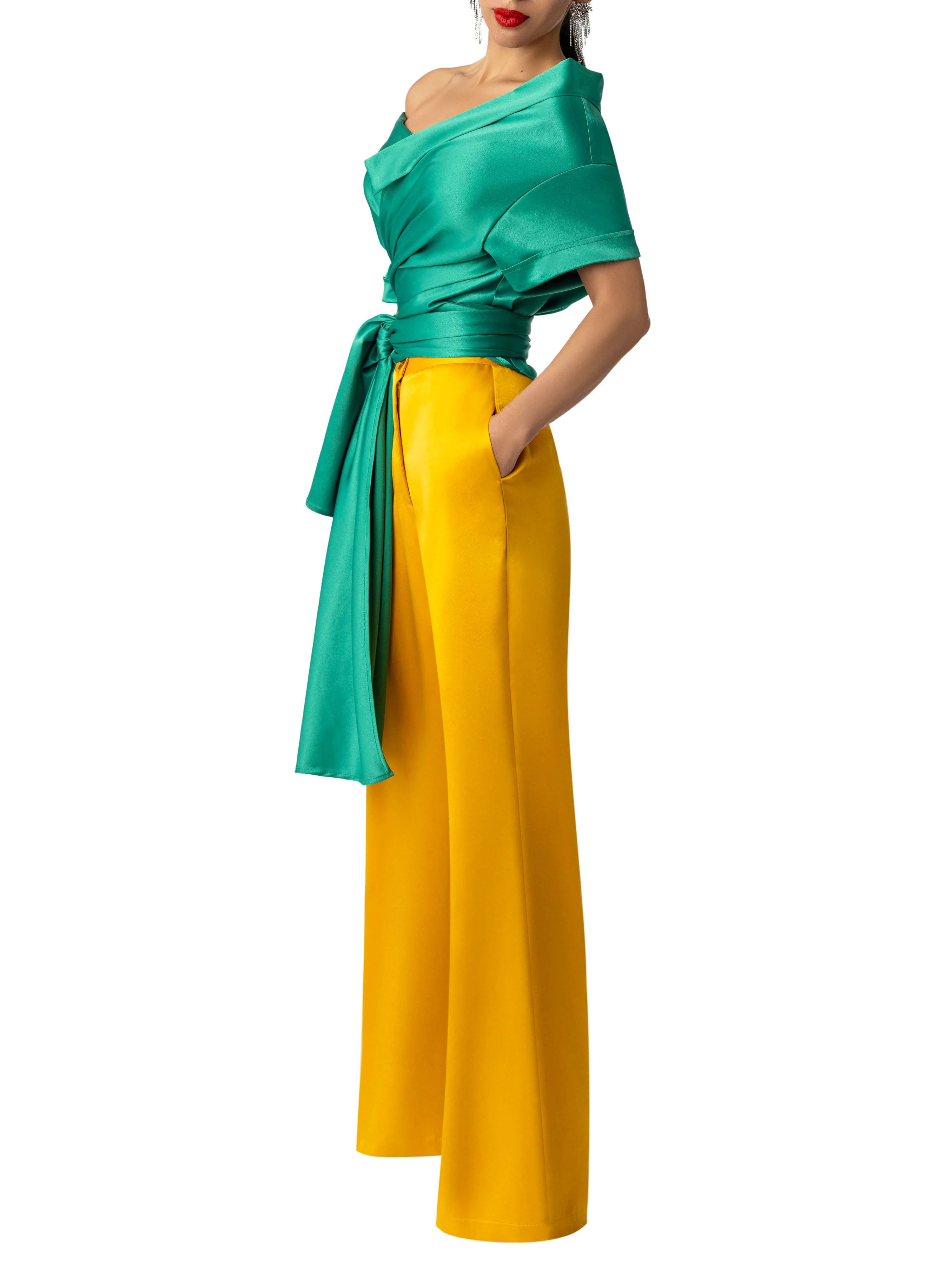"Odessa" Gold High Waist Pants - Image 3