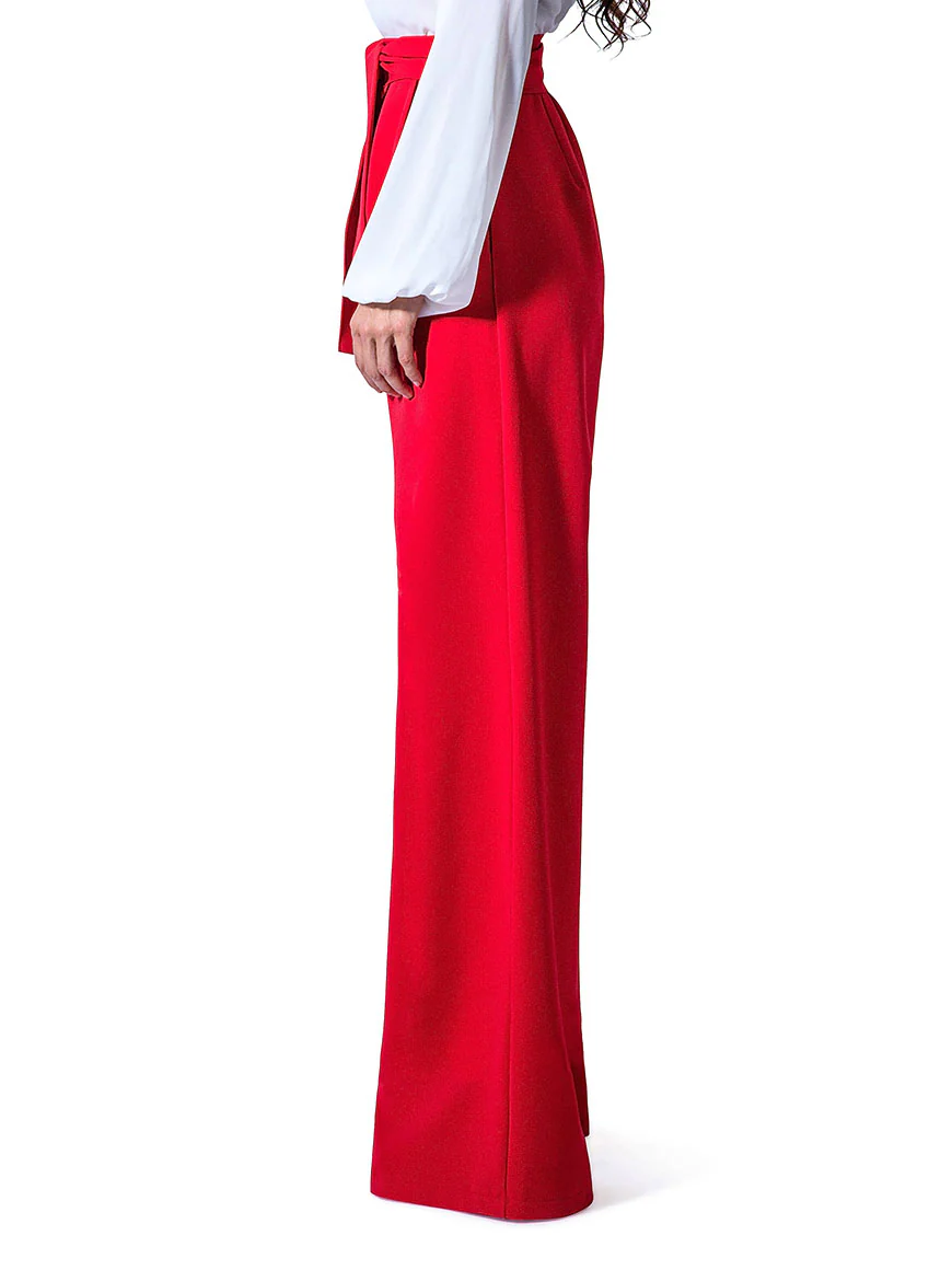 "Paris" Belted High Waist Wide Leg Pants - Image 3