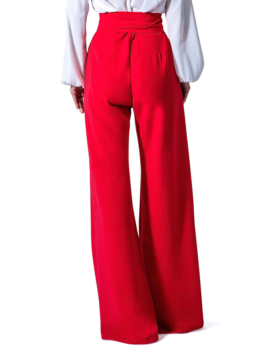 "Paris" Belted High Waist Wide Leg Pants - Image 4