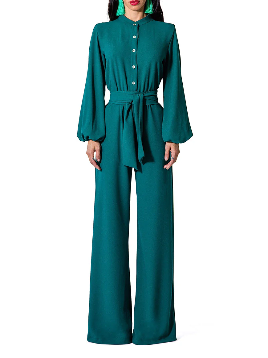 "Philo" Bell Sleeve Wide Leg Jumpsuit - Image 3