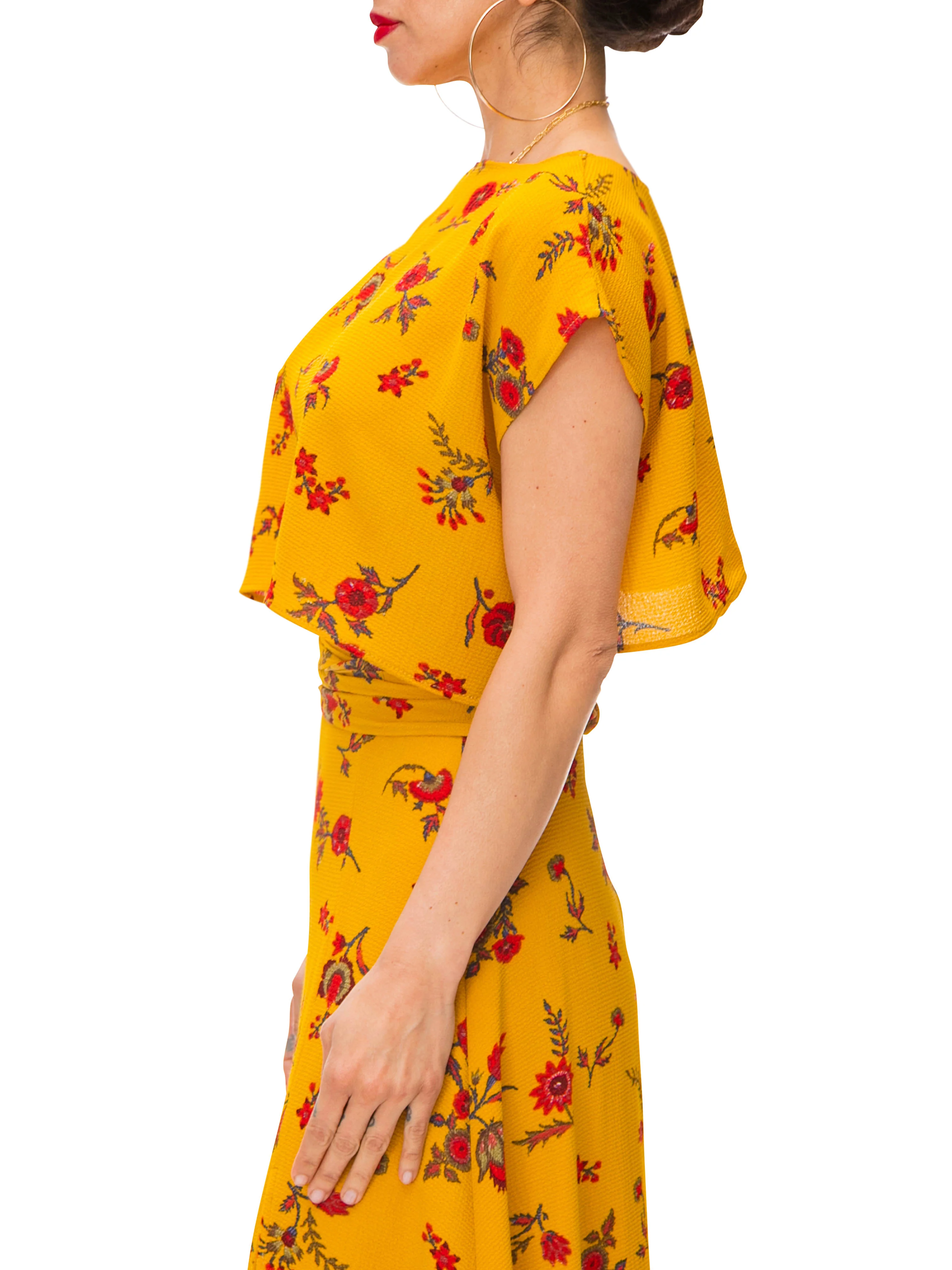 "Poppy" Floral Crop Top w/Side Slits - Image 3