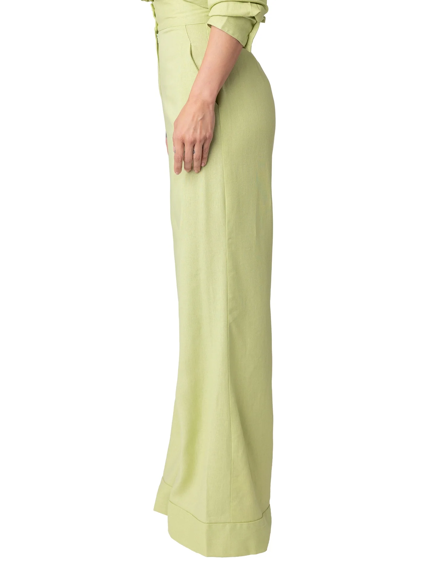 "Praslin" Sage High Waist Wide Leg Pants - Image 7