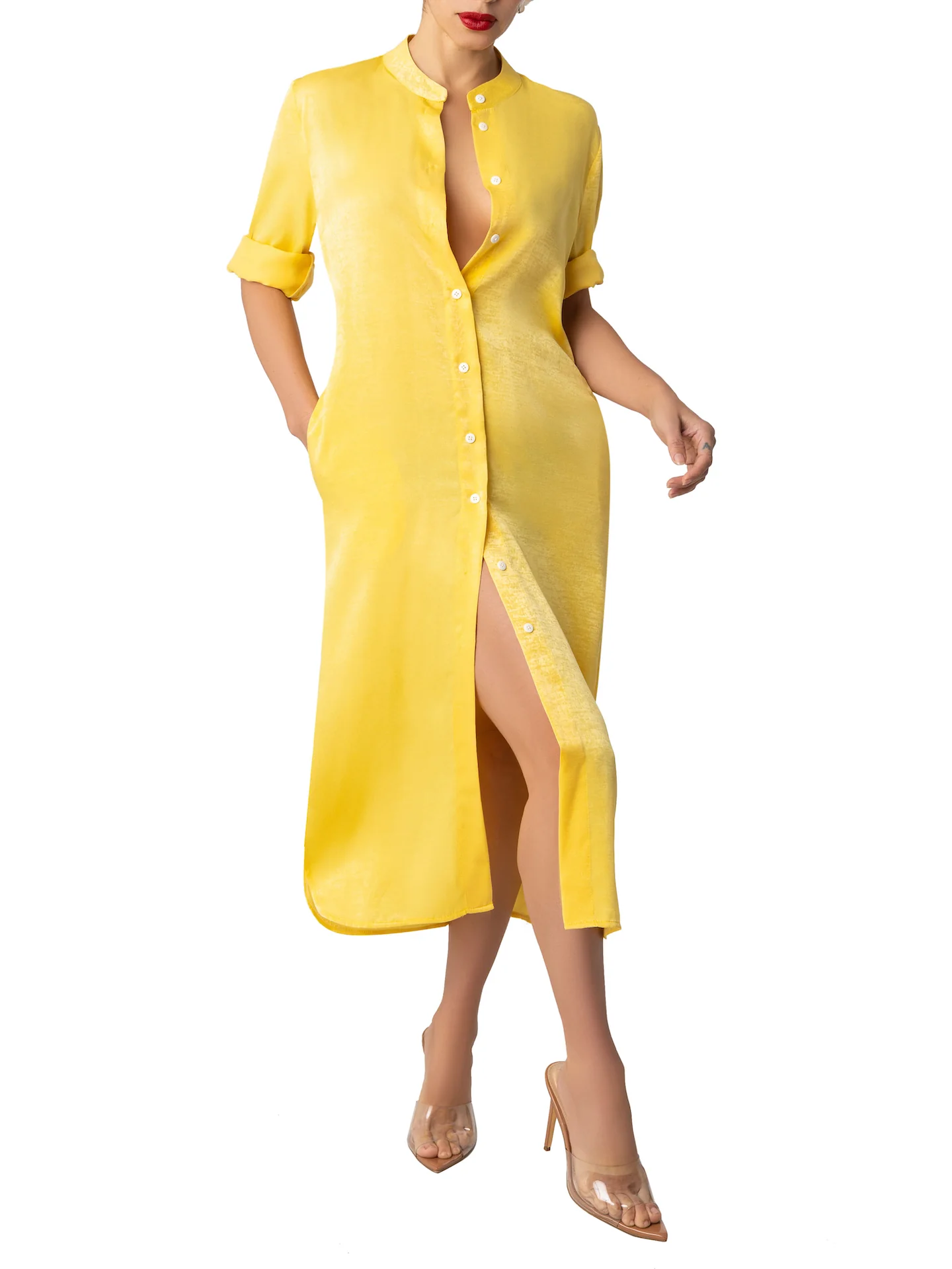 “Ray” Yellow Shirtdress - Image 4