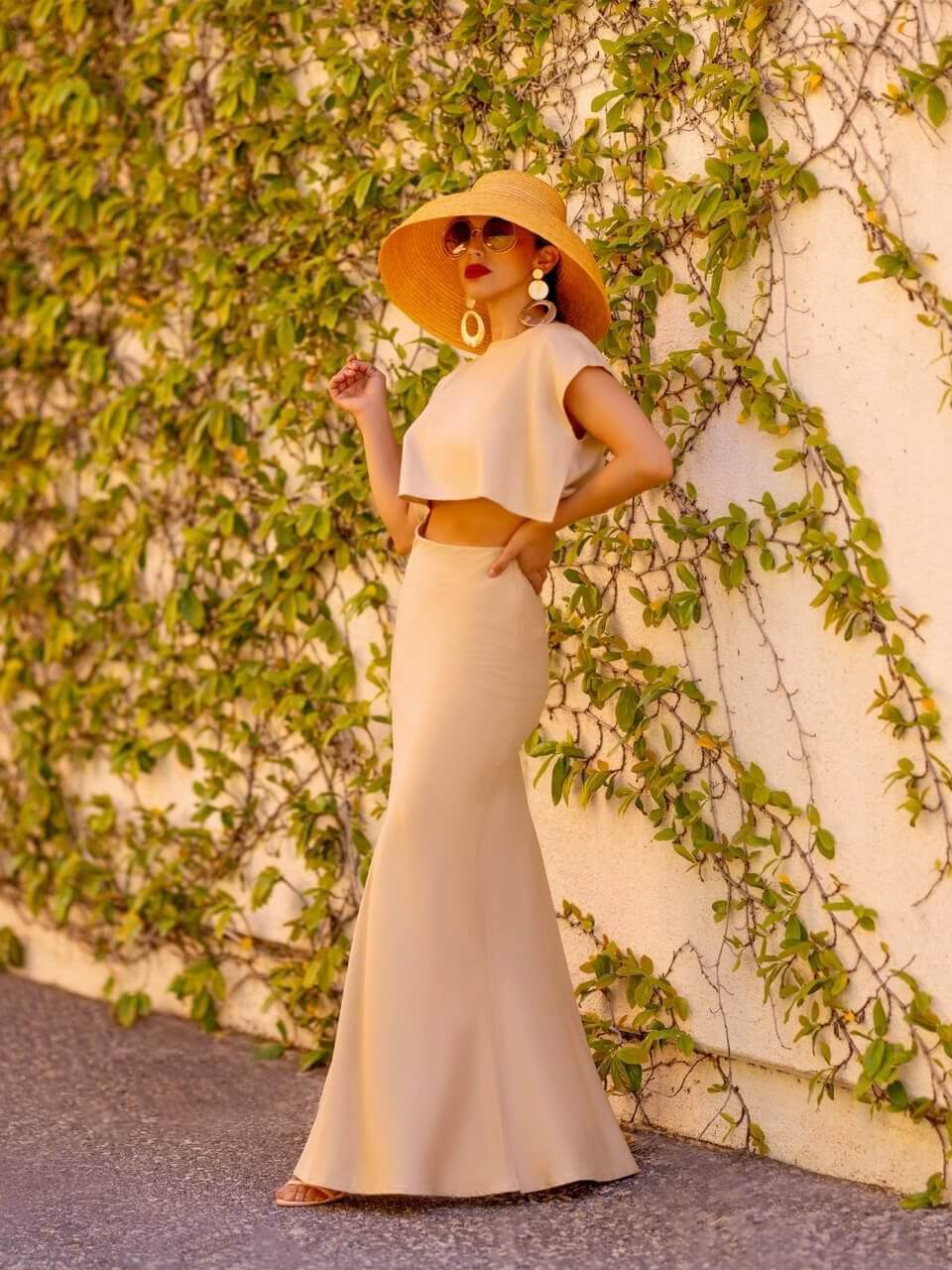 "Riveria" Tan Mermaid Maxi Skirt - Image 3