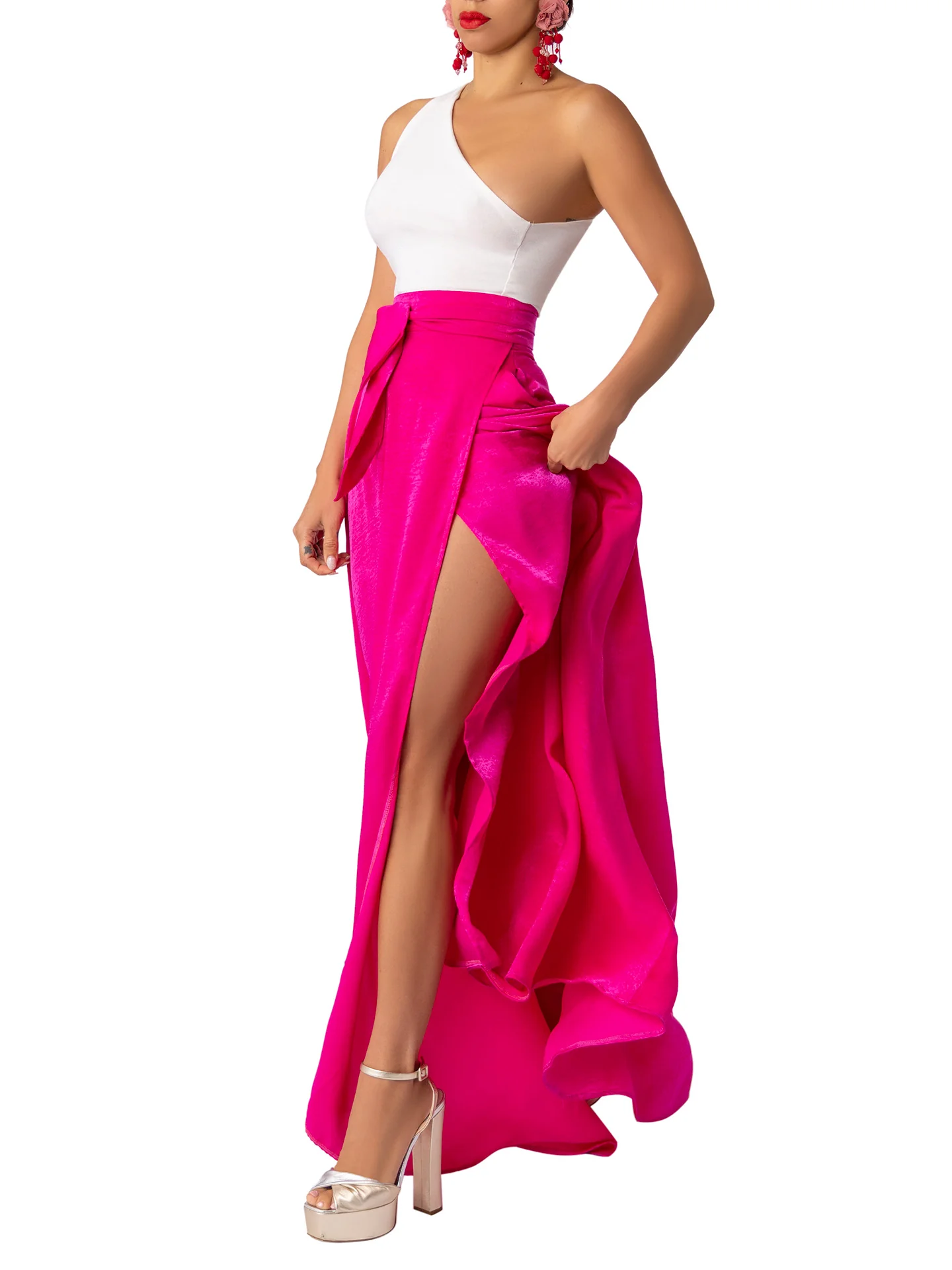“Rosario” Magenta Wrap Skirt - Image 4