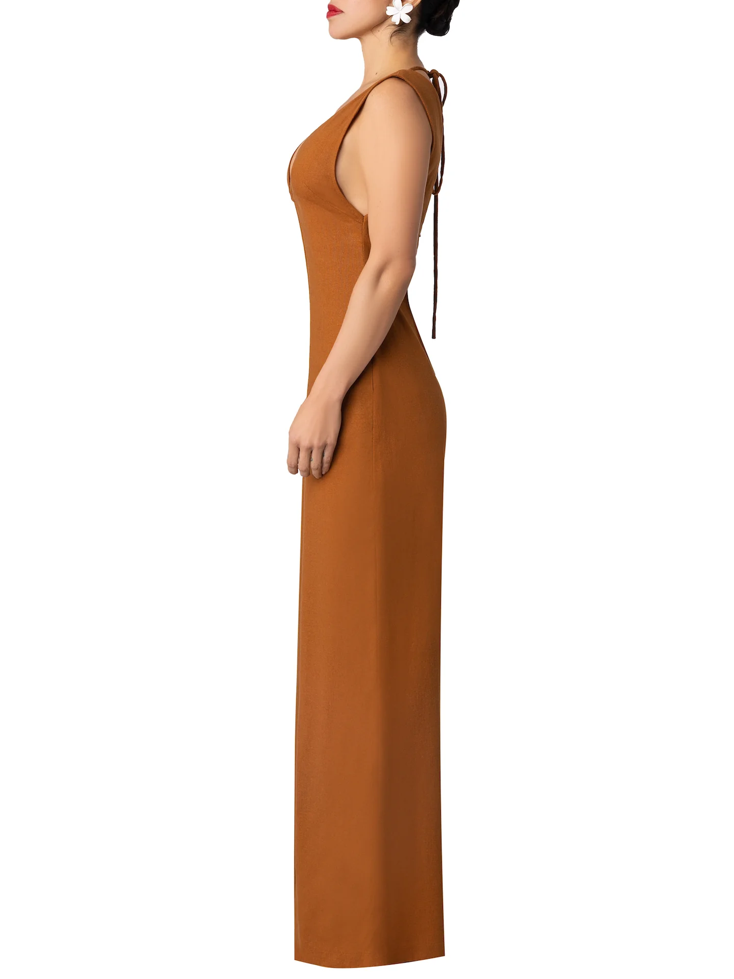 “Rue” Cognac Linen Jumpsuit - Image 7