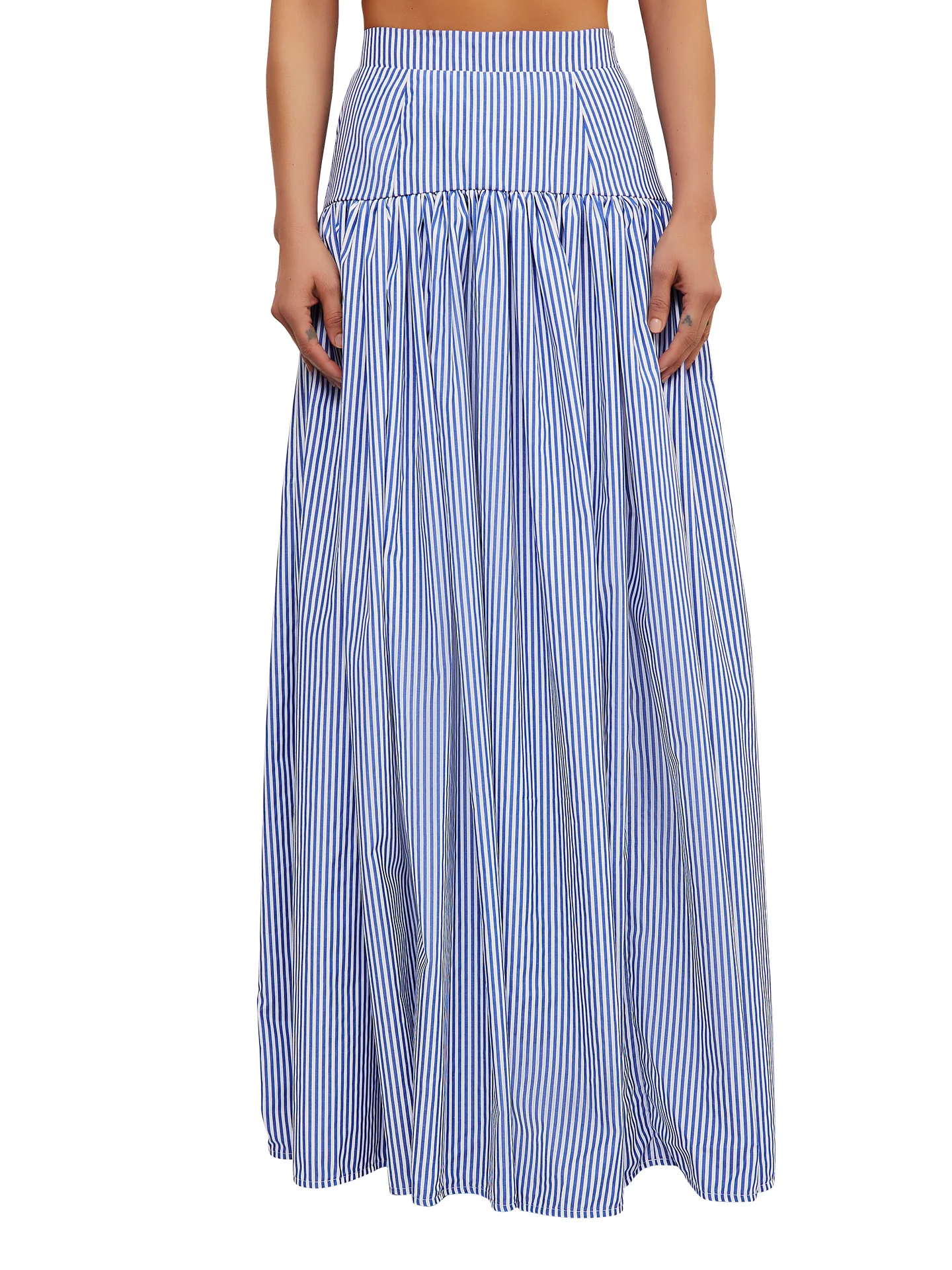 “Sail” Stripe Drop Waist Maxi Skirt - Image 4