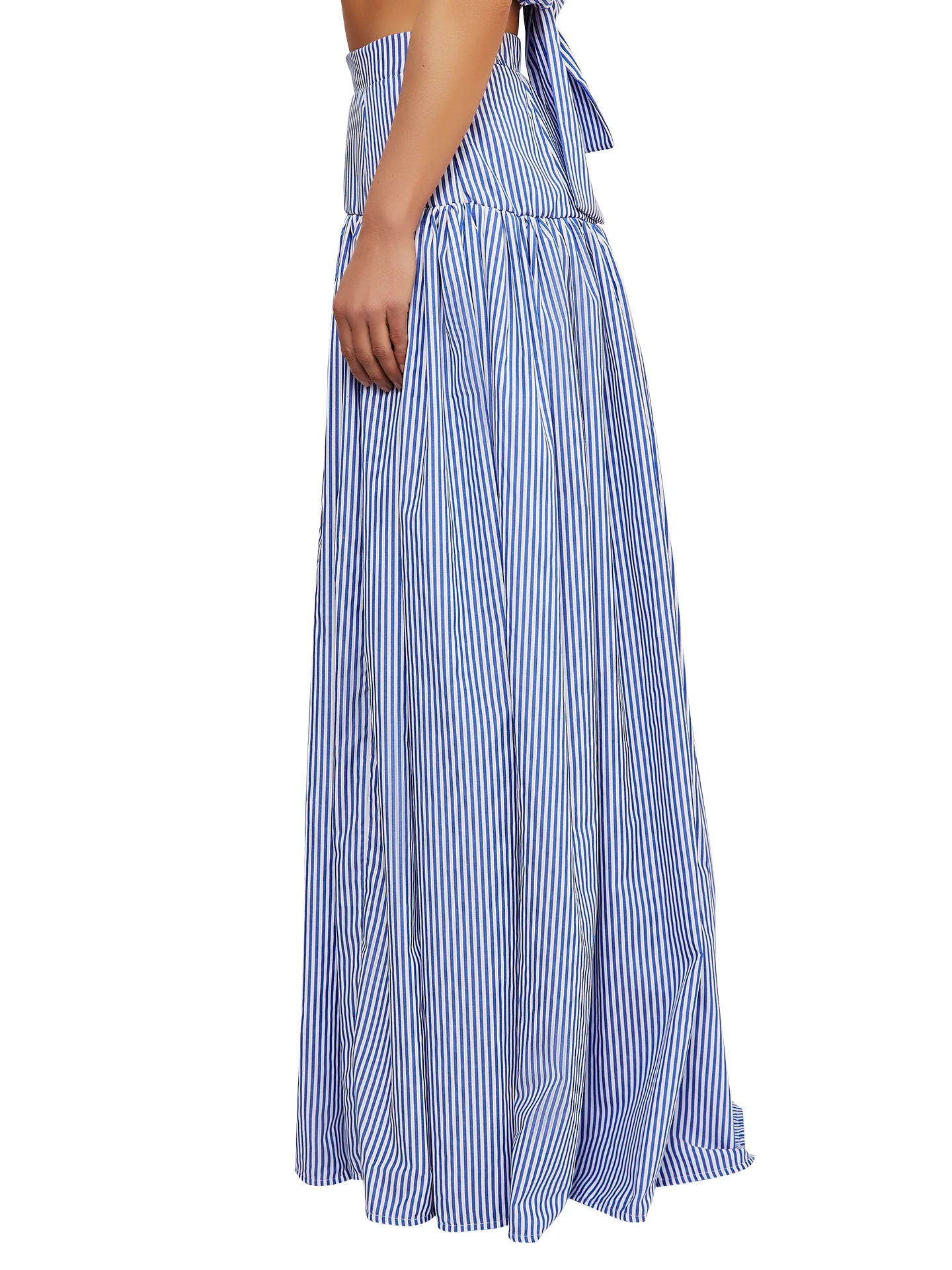 “Sail” Stripe Drop Waist Maxi Skirt - Image 5
