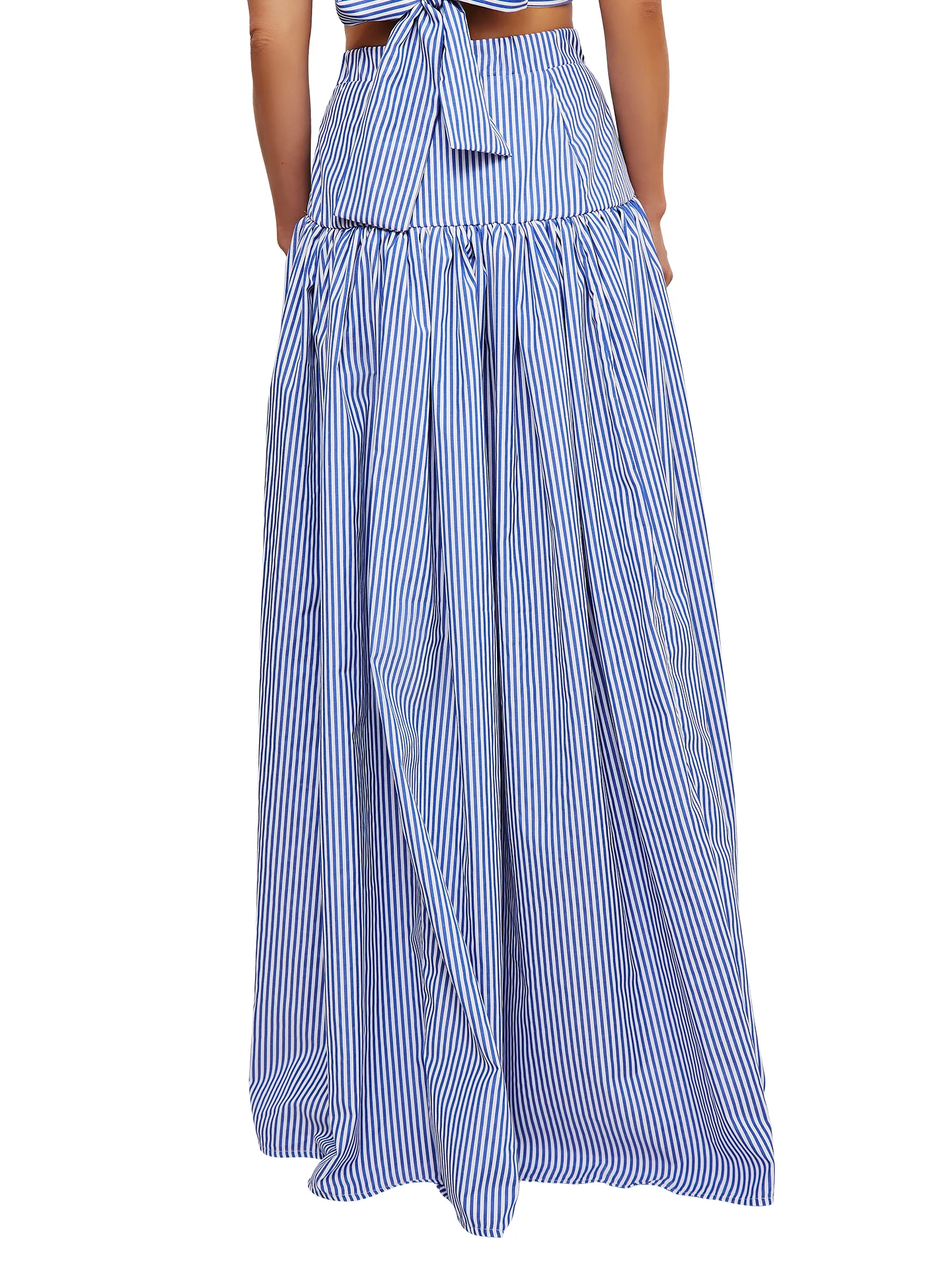 “Sail” Stripe Drop Waist Maxi Skirt - Image 6