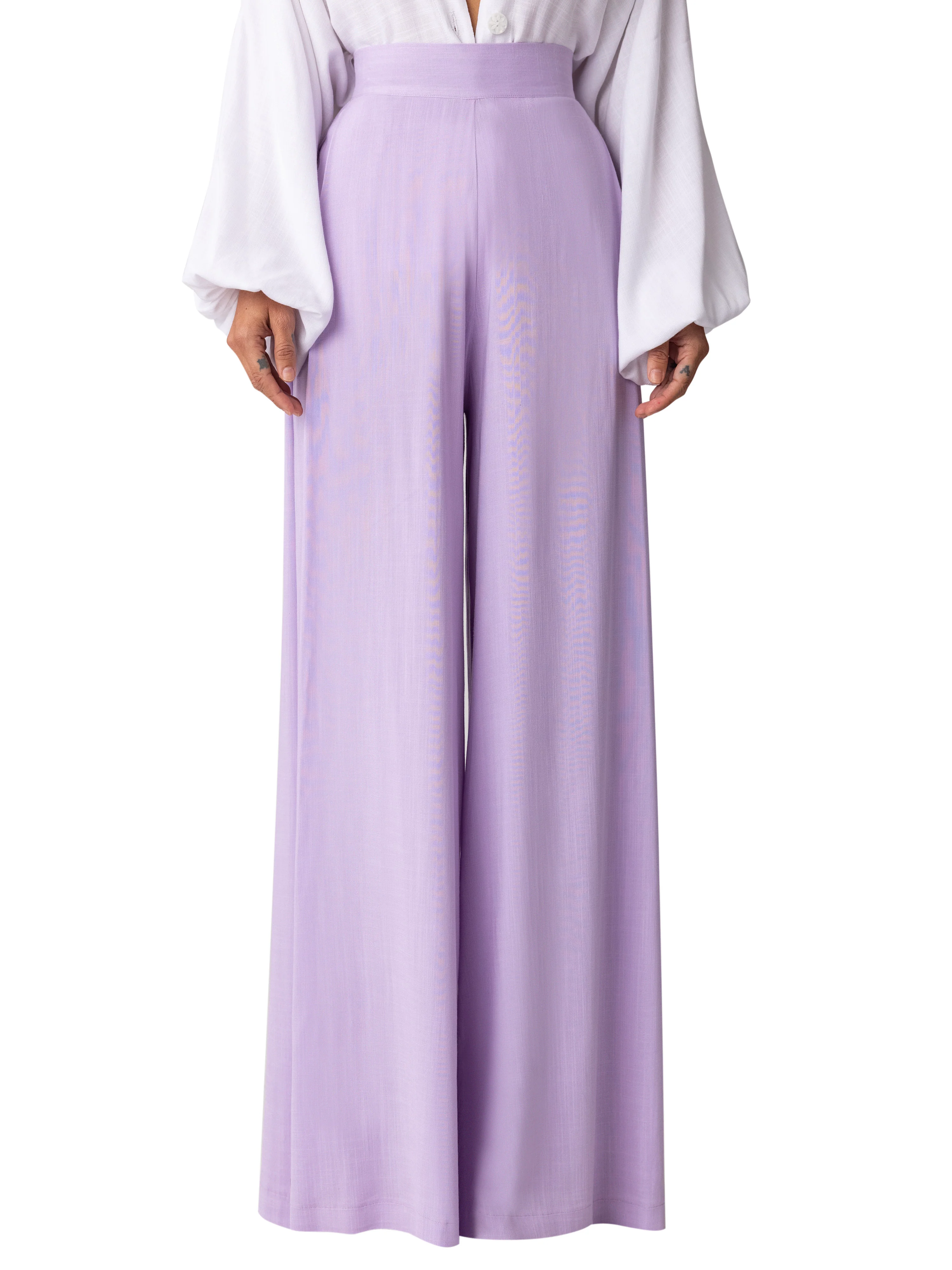 "Salvia" Lilac Wide Leg Pants - Image 4