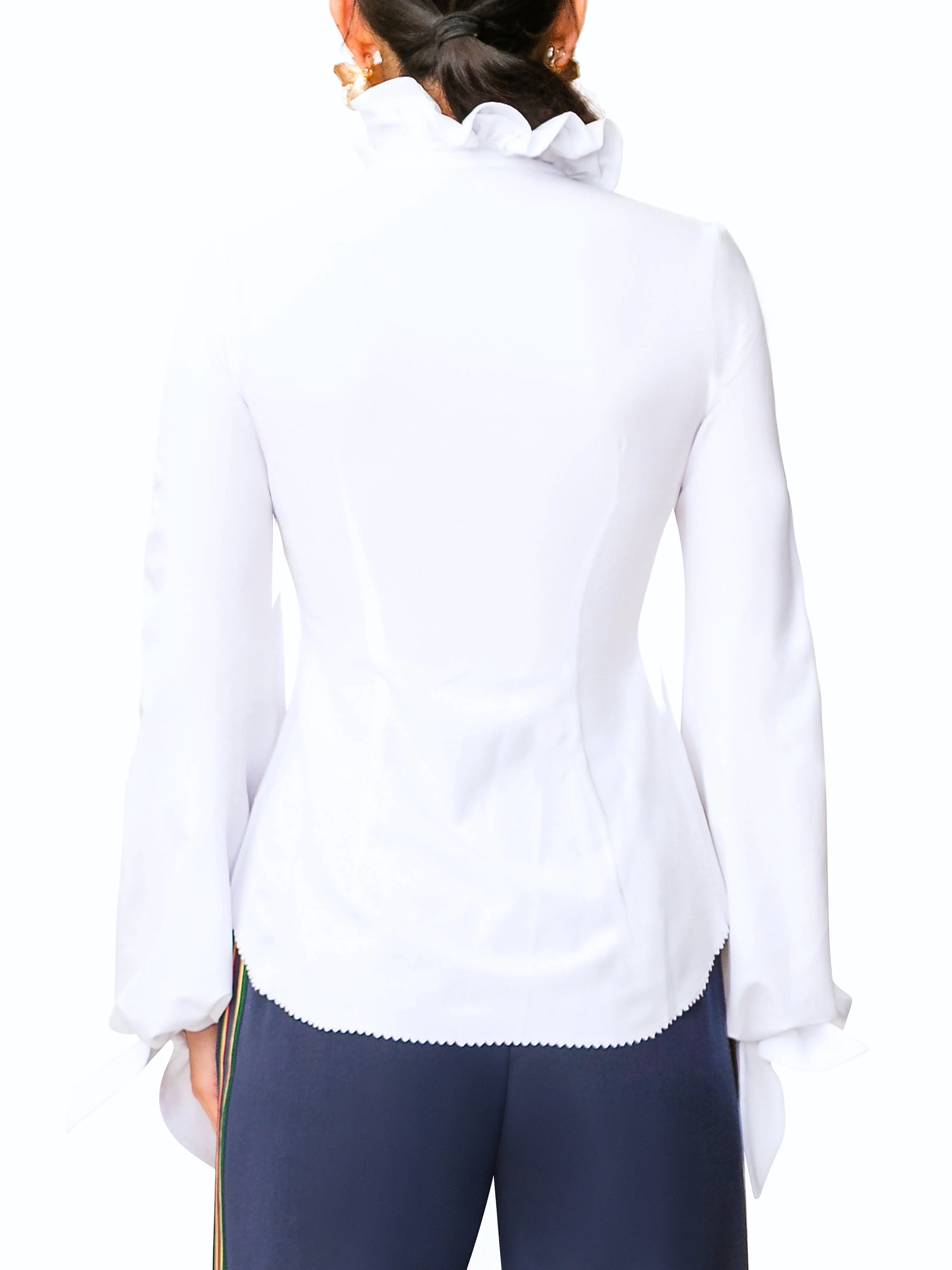 "Selena" White Dress Shirt - Image 6