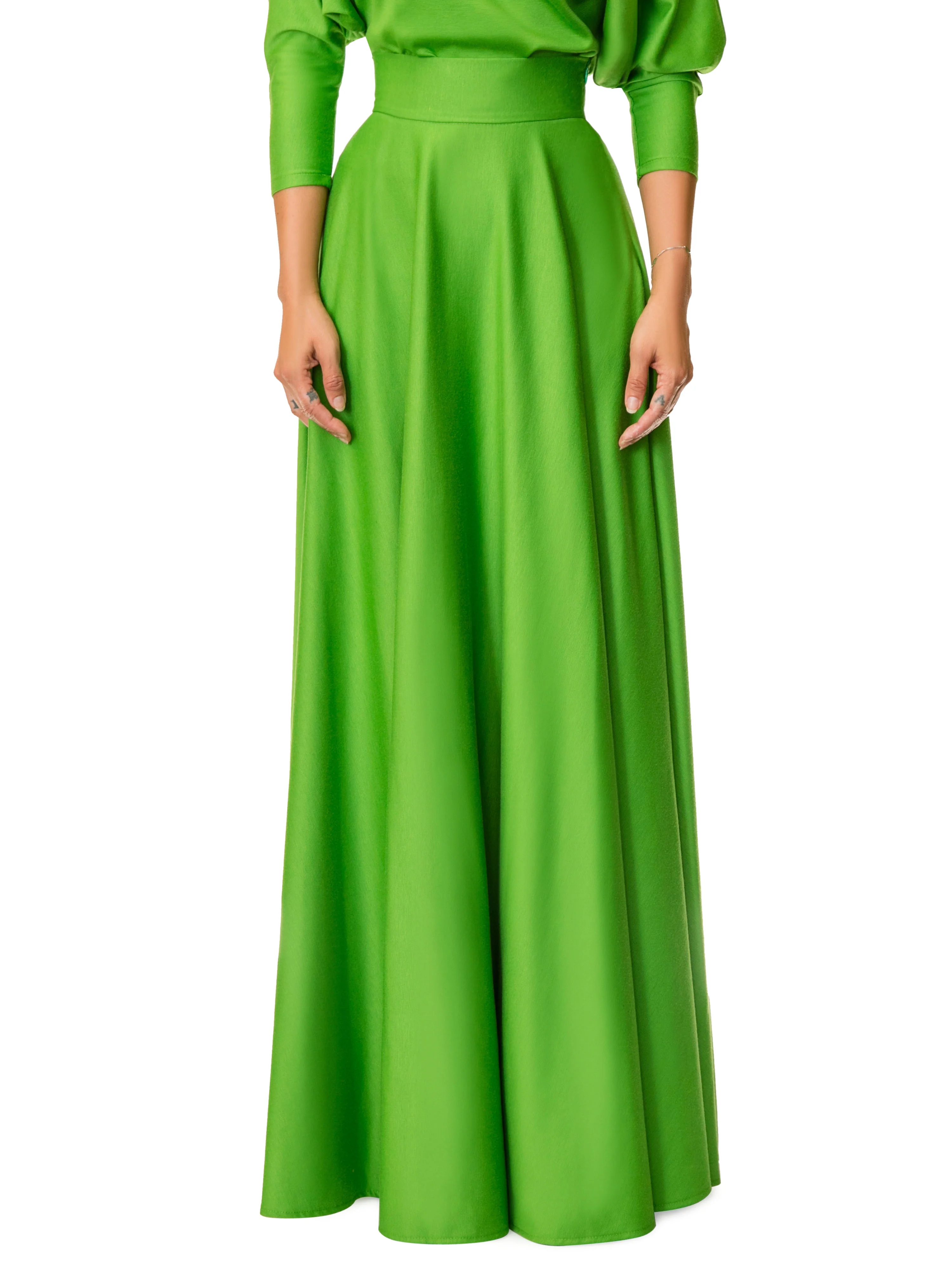 "Shannon" Forest Green Maxi Skirt - Image 4