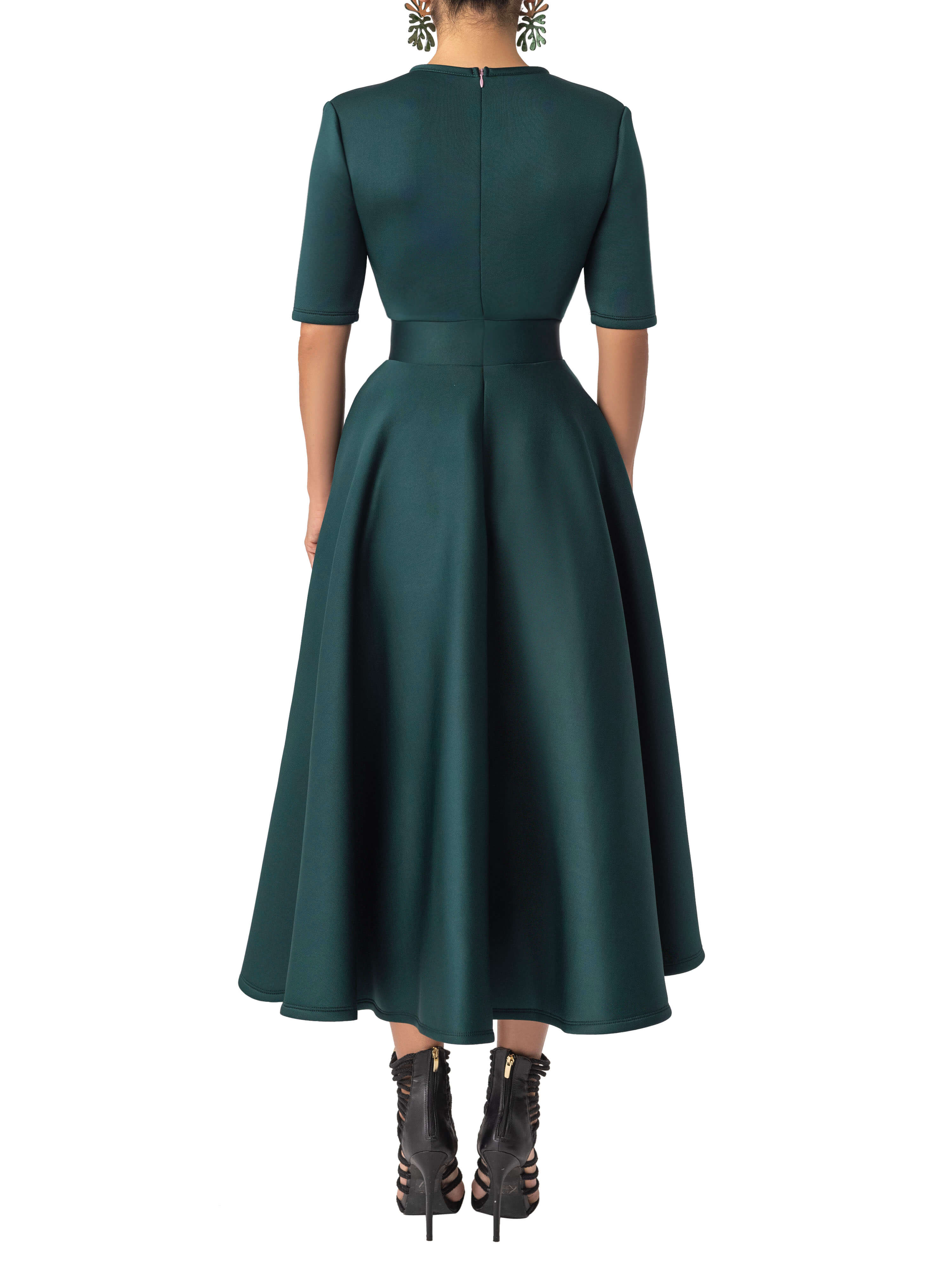"Shealene" Emerald Techno Swing Dress - Image 6