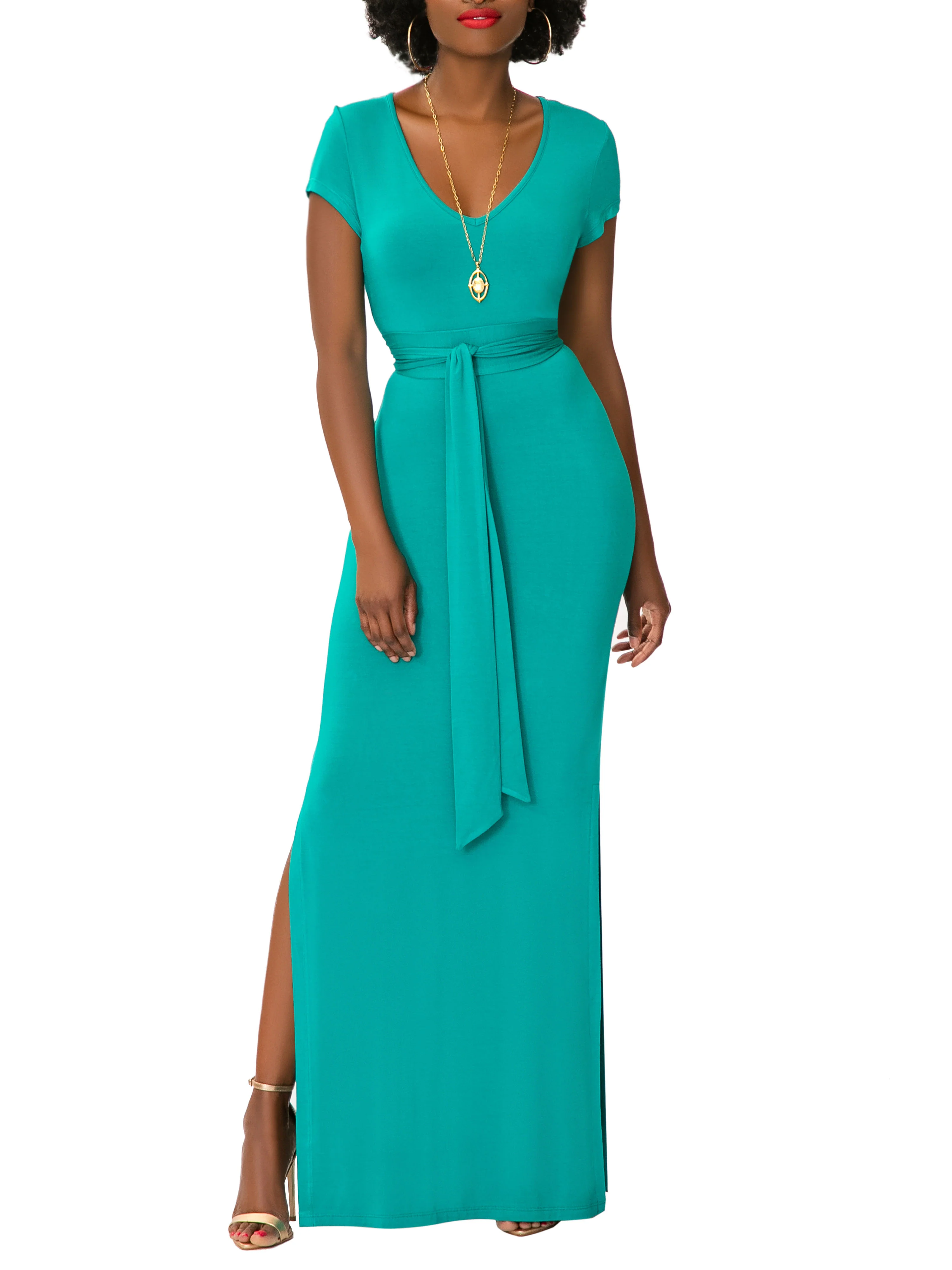 "Sky" Emerald Jersey Tee Shirt Dress