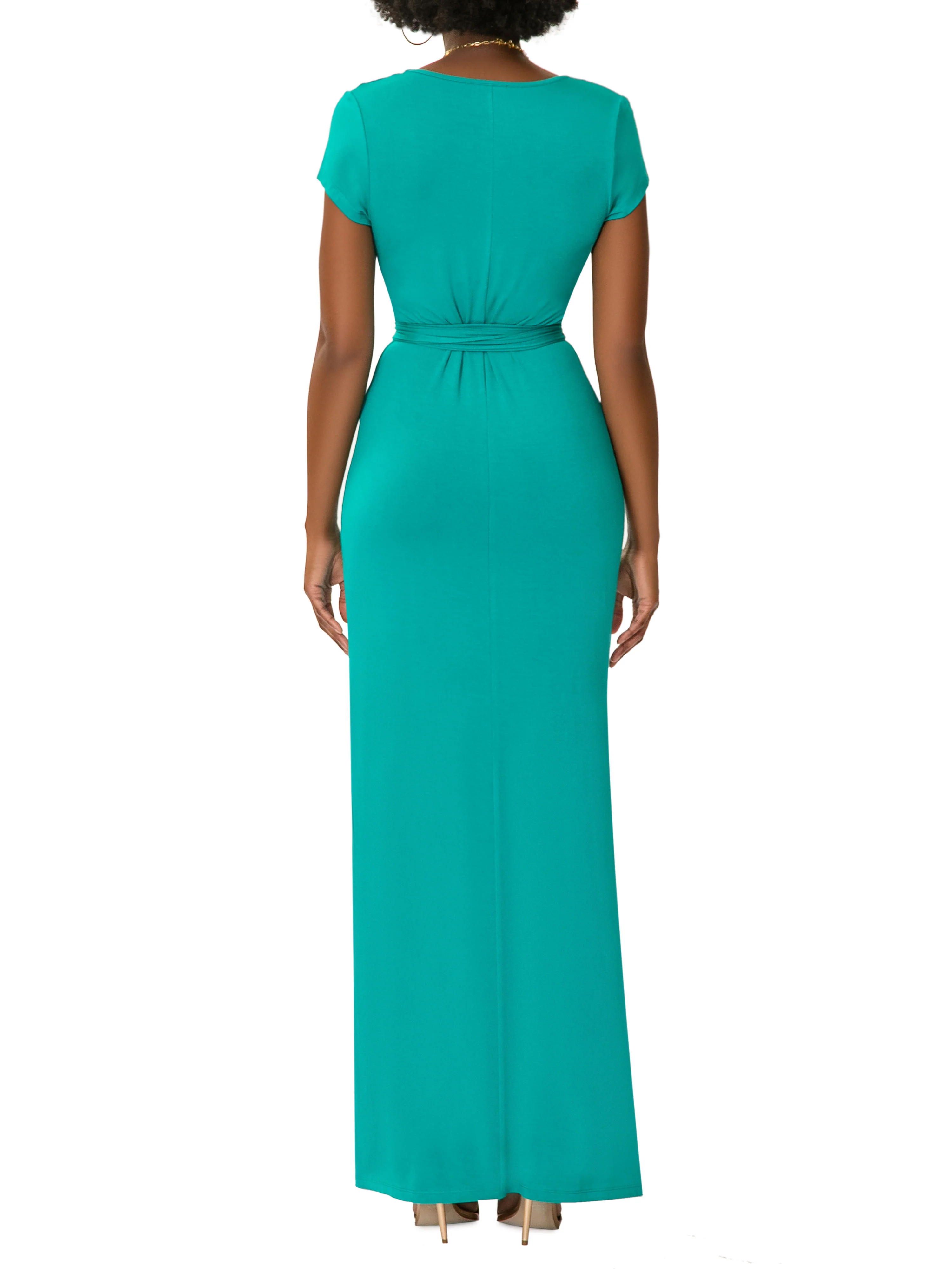 "Sky" Emerald Jersey Tee Shirt Dress - Image 6