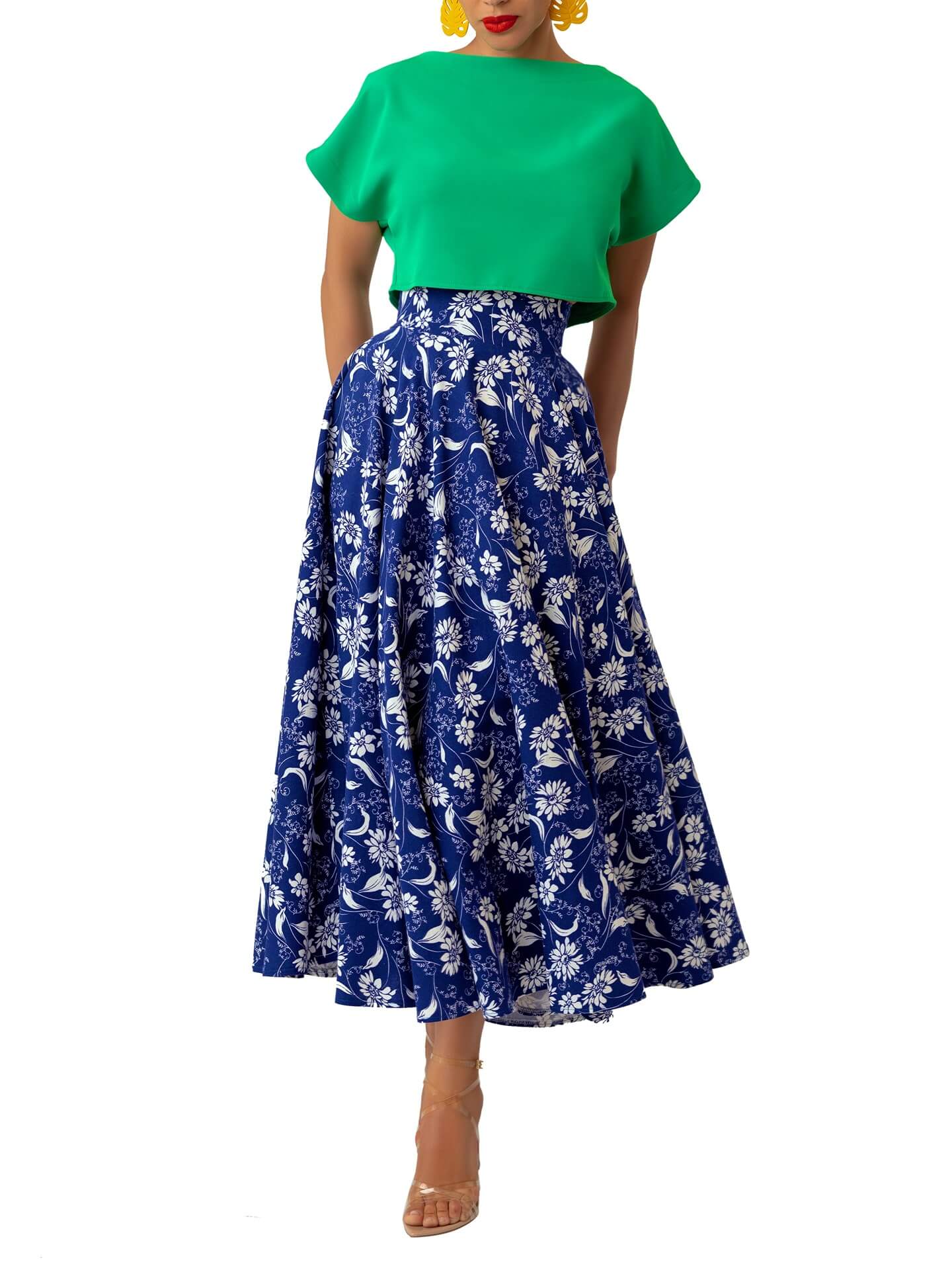 “Ṣọlá” Jade Button Crop Top - Image 3