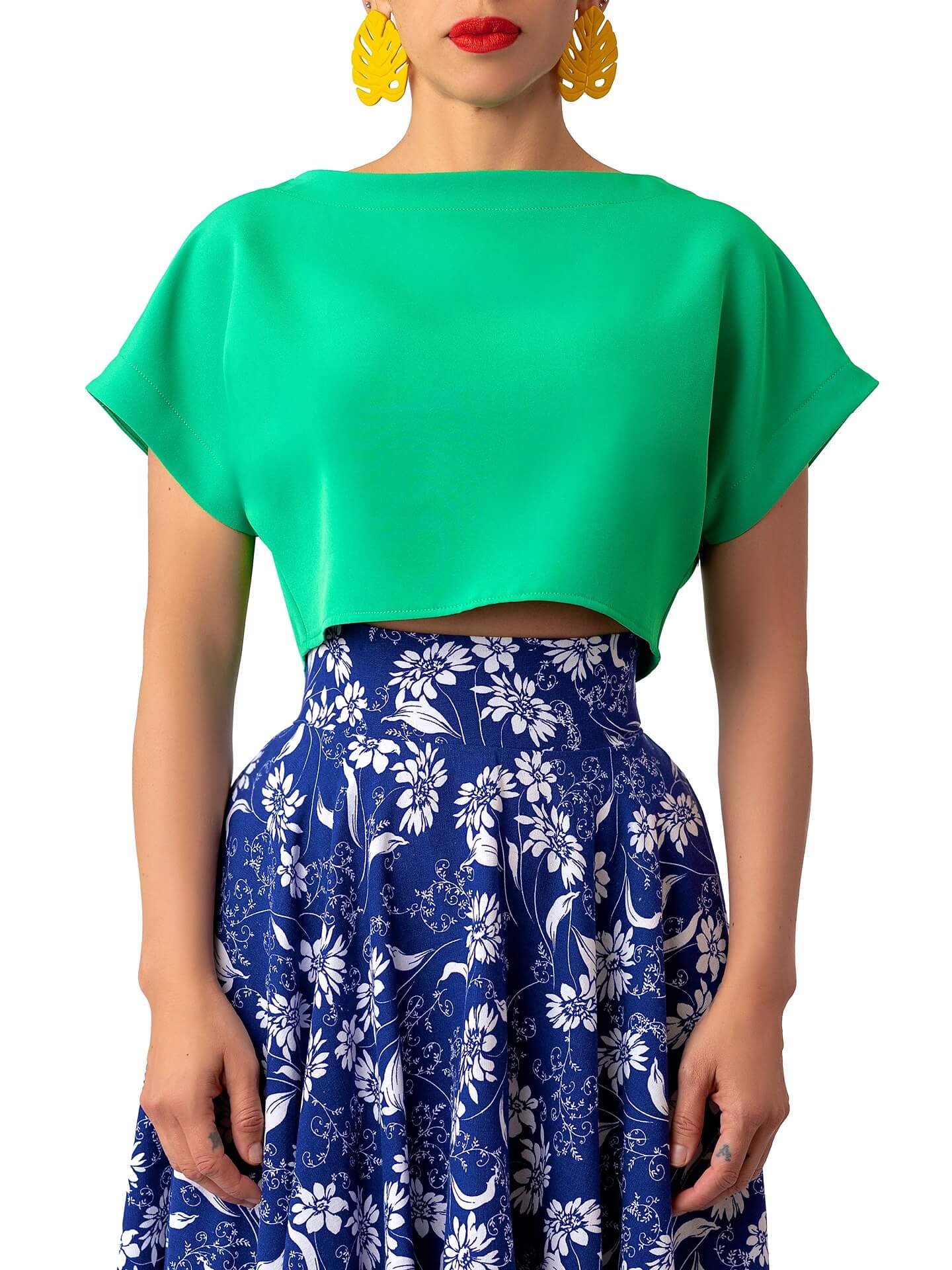 “Ṣọlá” Jade Button Crop Top - Image 4