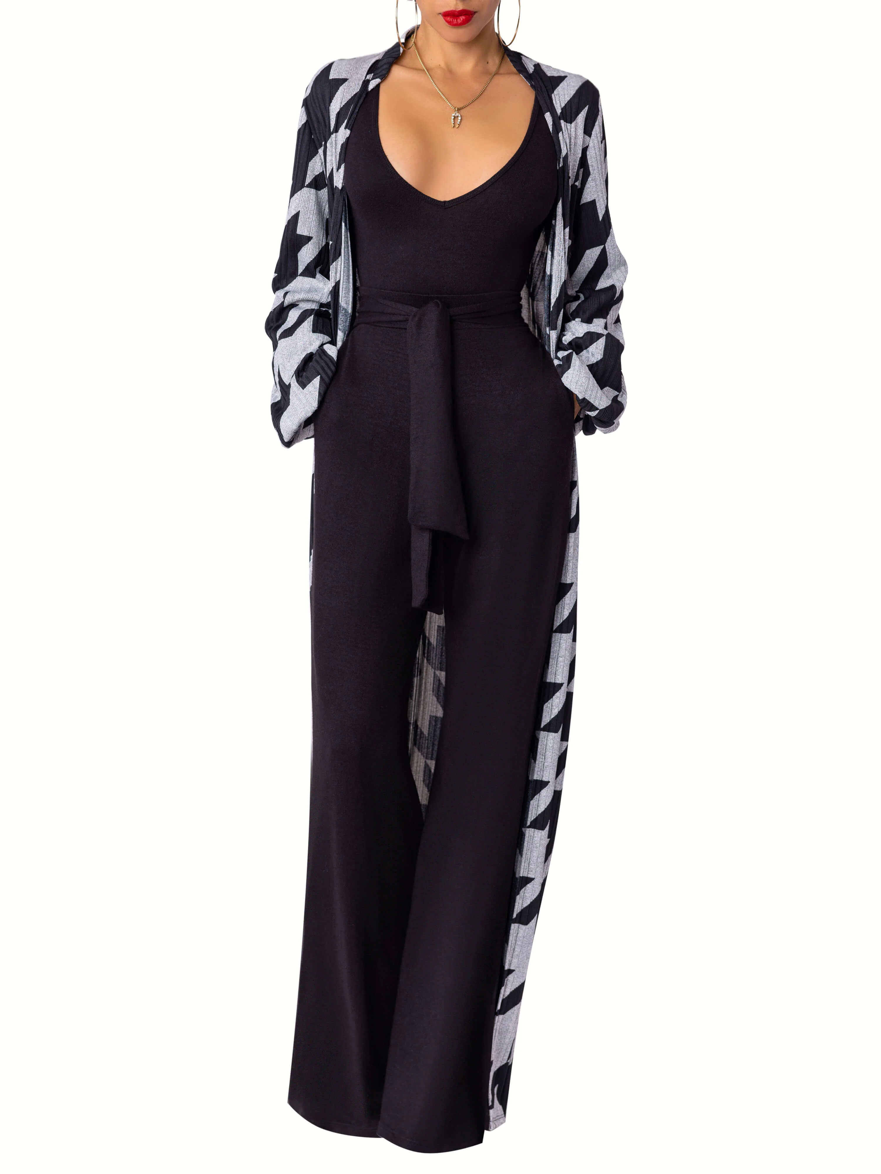 “Sonia” Black Belted Pants - Image 3