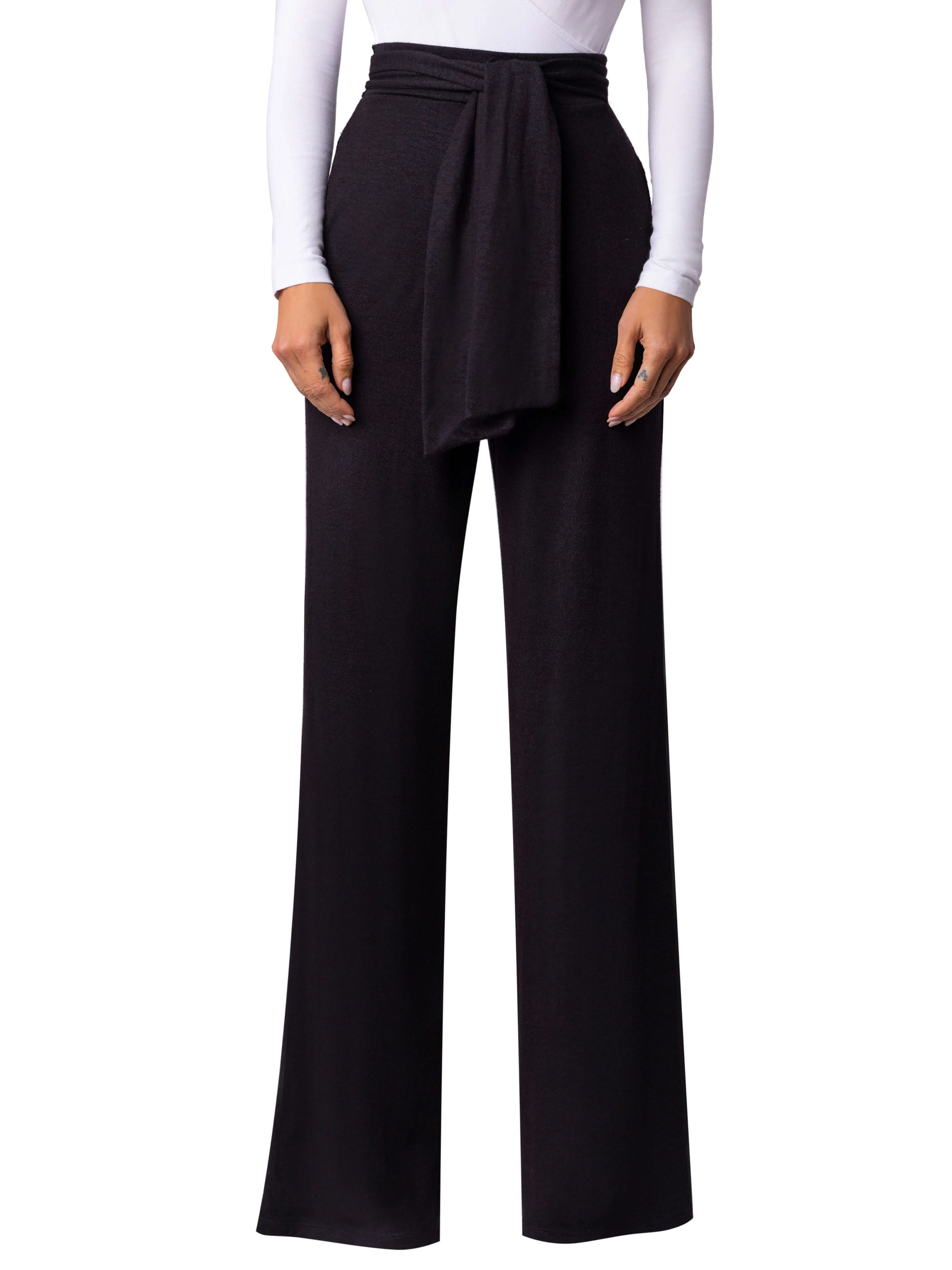“Sonia” Black Belted Pants - Image 4