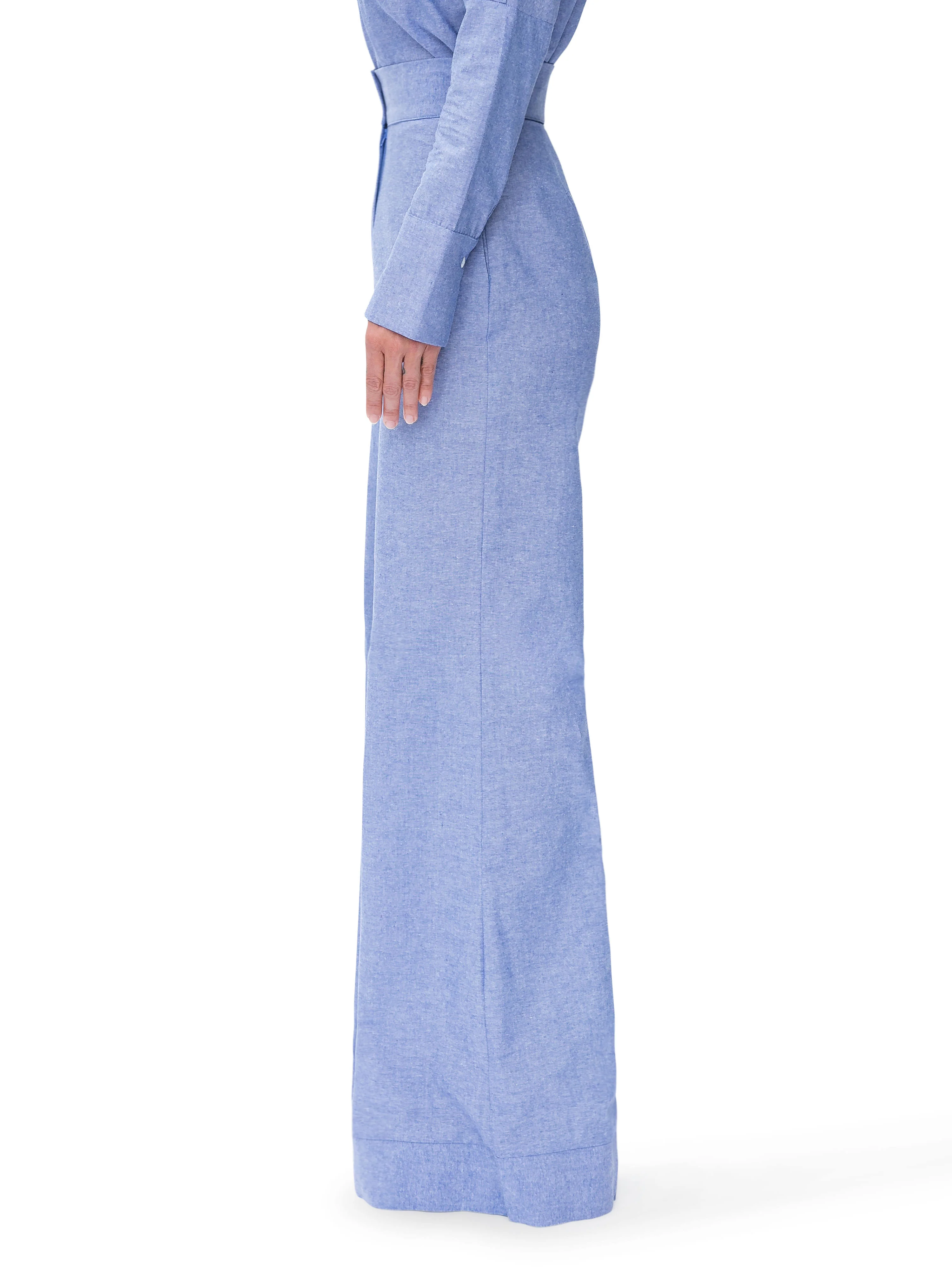 "St. Tropez" Chambray High Waist Pants - Image 4