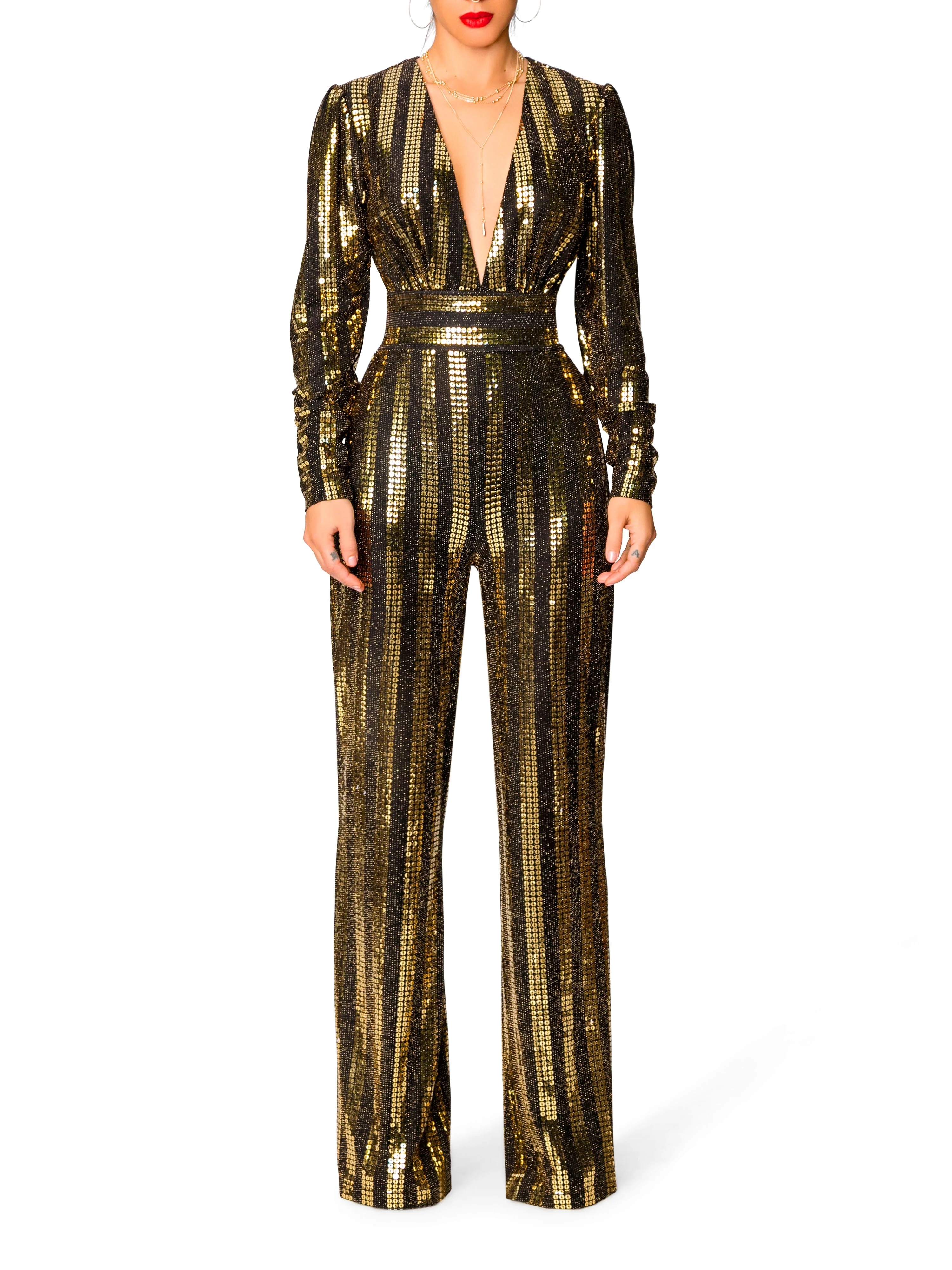 "Star" Gold and Black Jumpsuit - Image 3