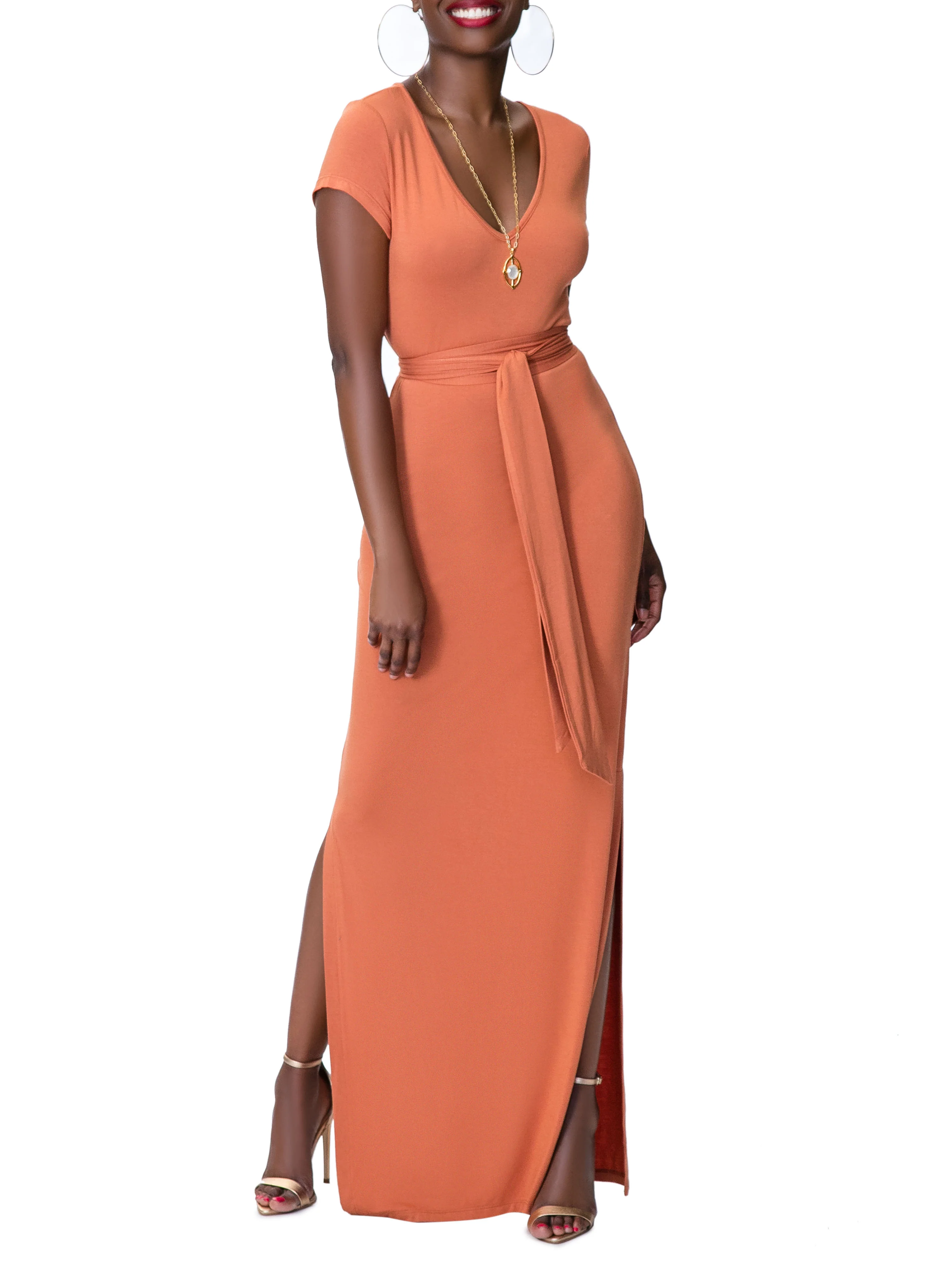 "Suma" Bronze Jersey Tee shirt Dress