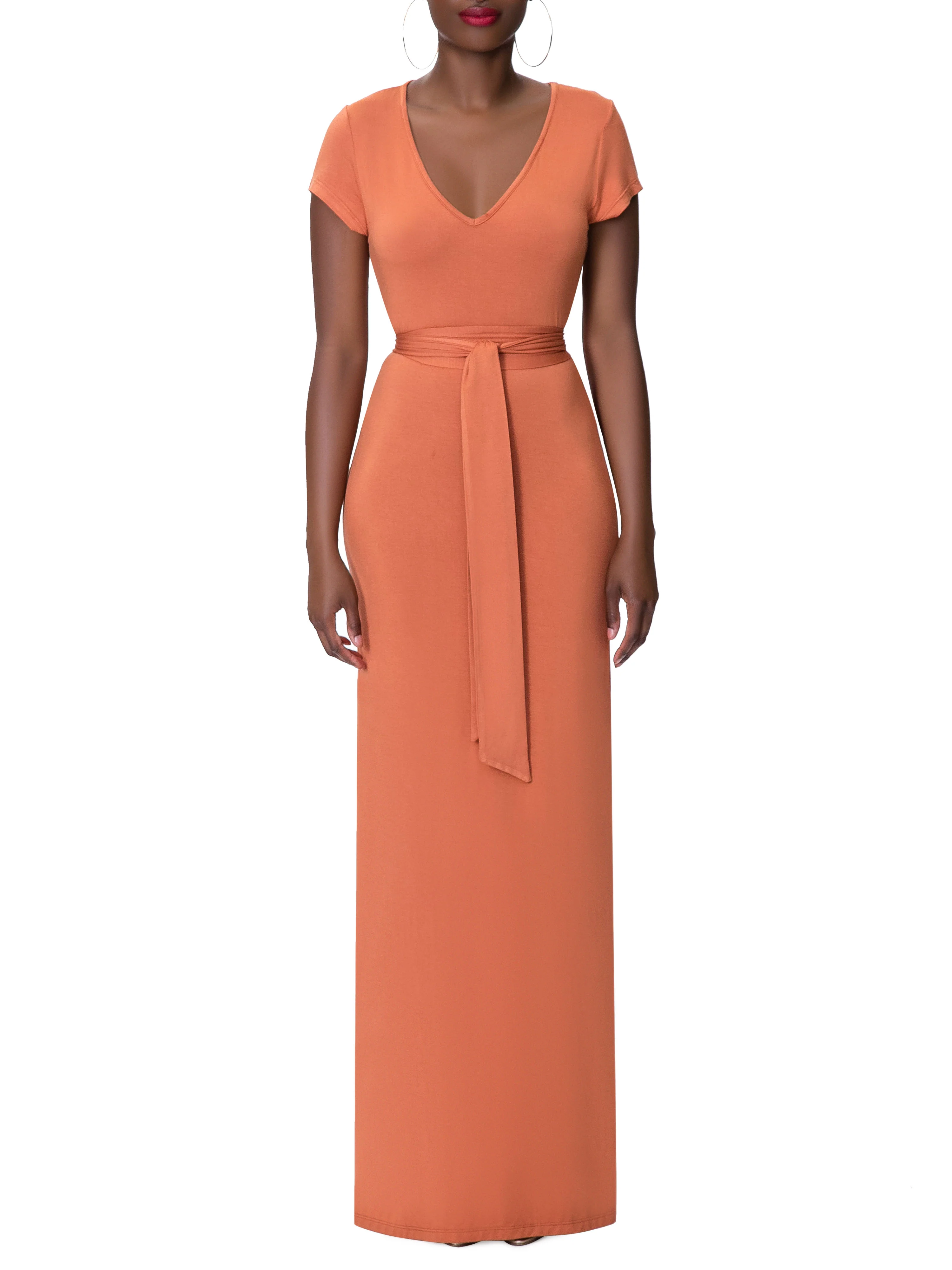 "Suma" Bronze Jersey Tee shirt Dress - Image 4